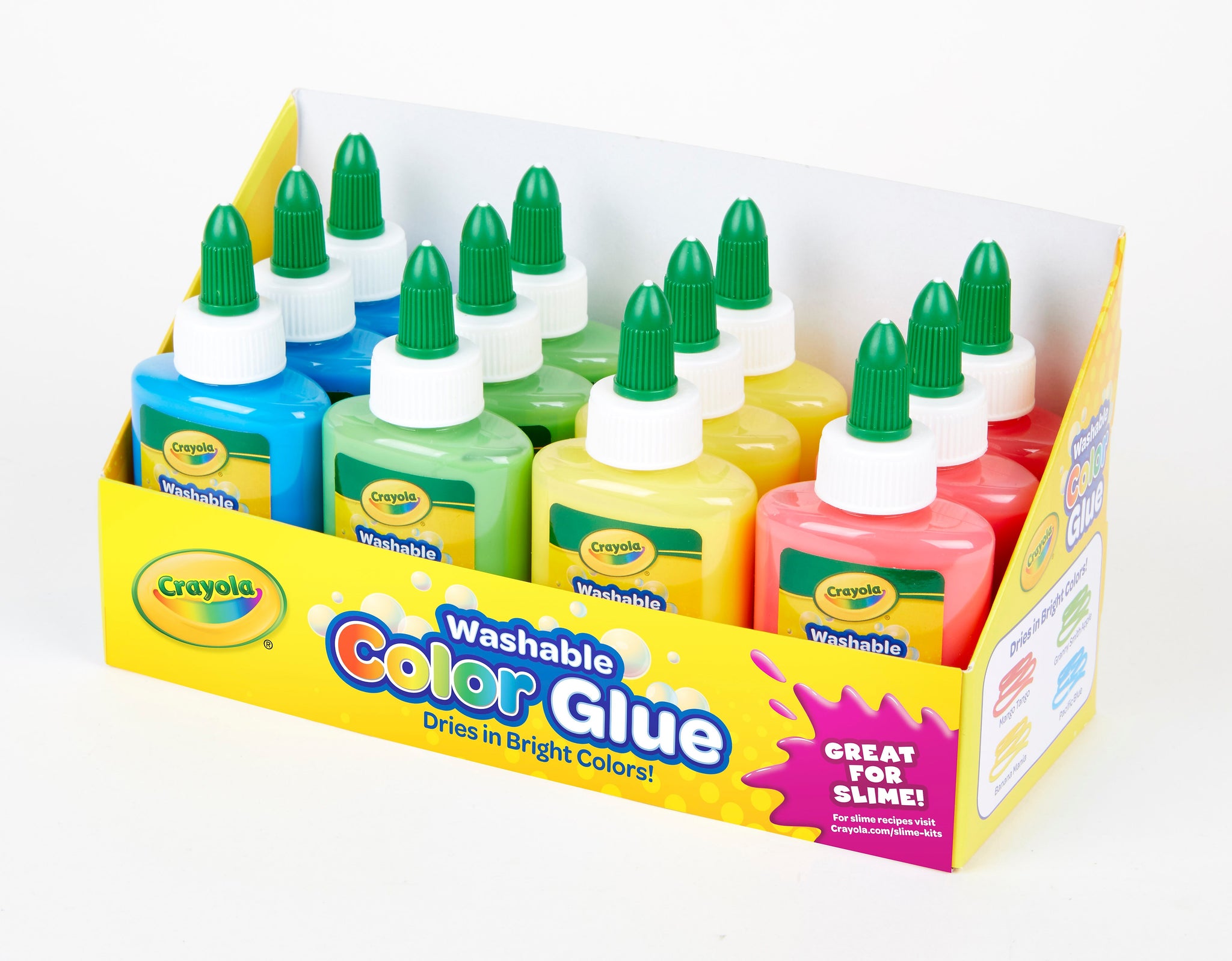 Crayola Non-toxic Washable Removable School Glue, 4 oz., Assorted, 12/Pack