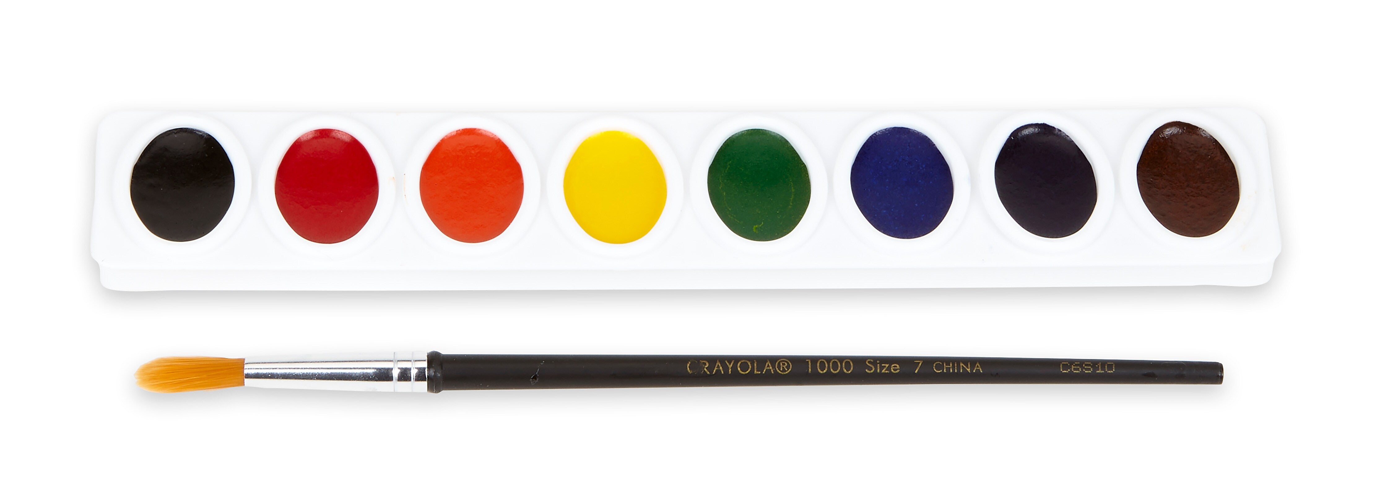 Crayola Oval-Pan Watercolor Mixing Set, Matte Finish, Assorted Colors, 8/Set