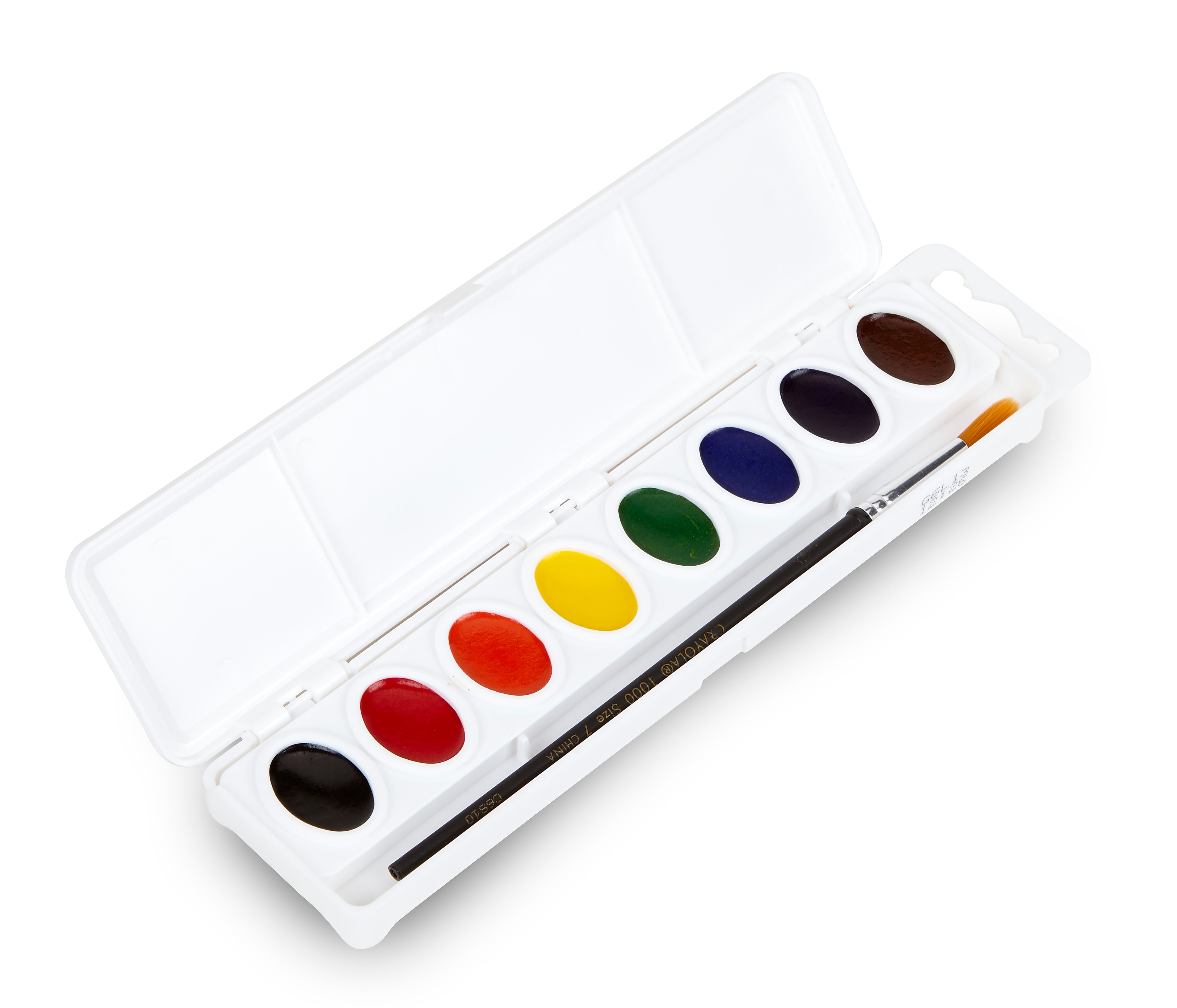 Crayola Oval-Pan Watercolor Mixing Set, Matte Finish, Assorted Colors, 8/Set