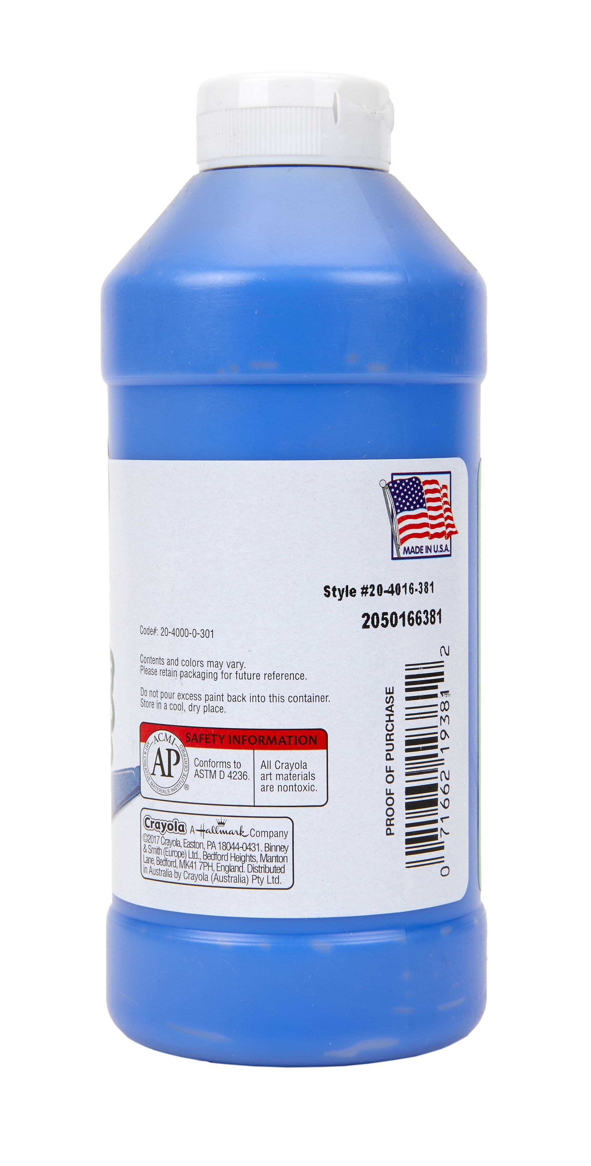 Crayola Portfolio Acrylic Paint, Brilliant Blue, 16 oz.