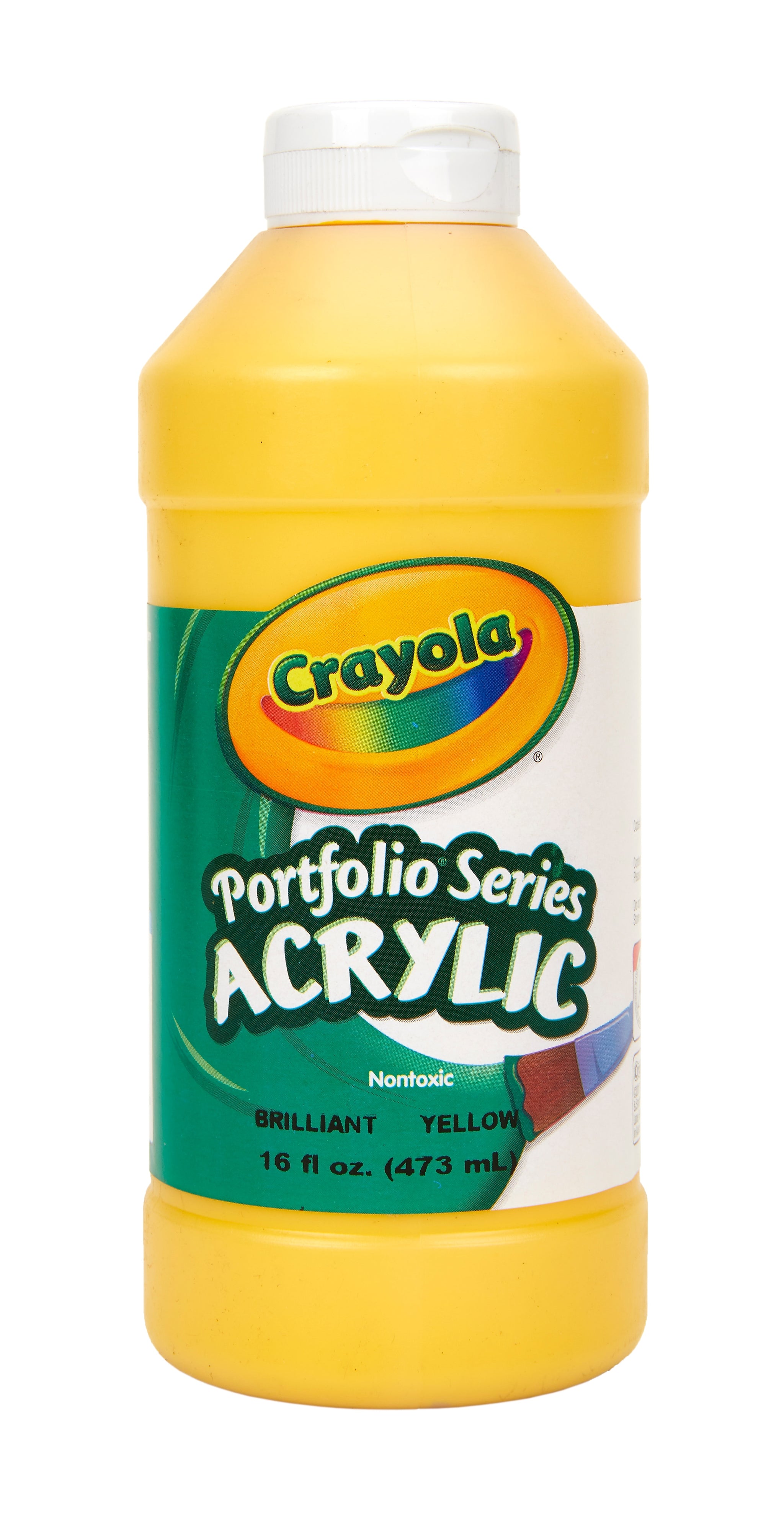 Crayola Portfolio Acrylic Paint, Brilliant Yellow, 16 oz.