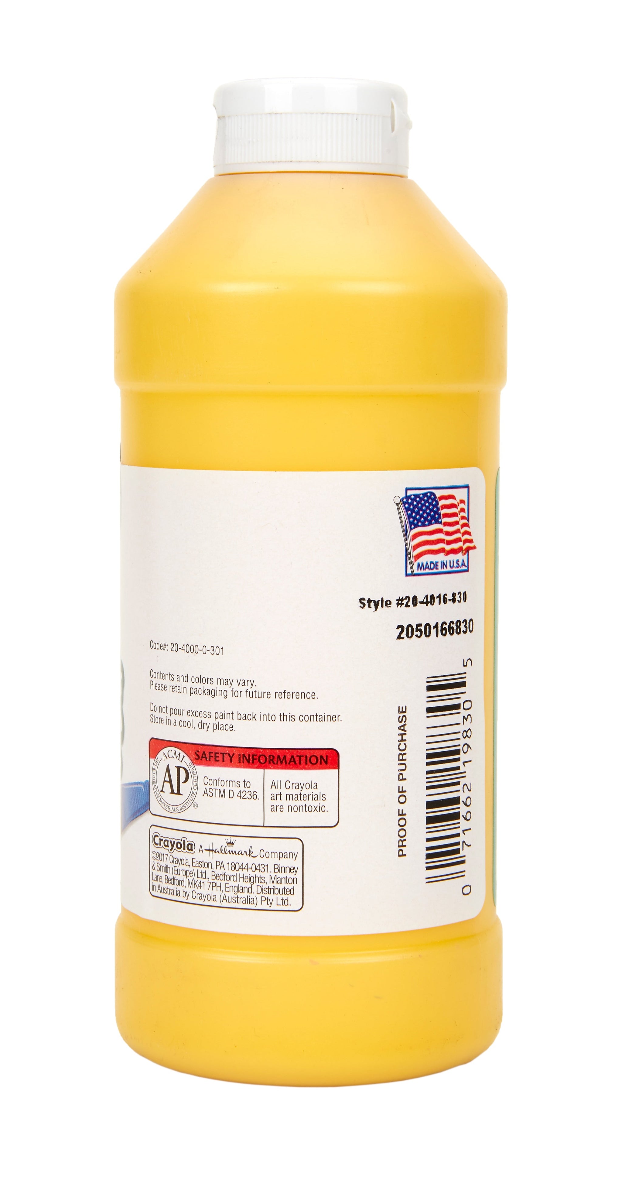 Crayola Portfolio Acrylic Paint, Brilliant Yellow, 16 oz.