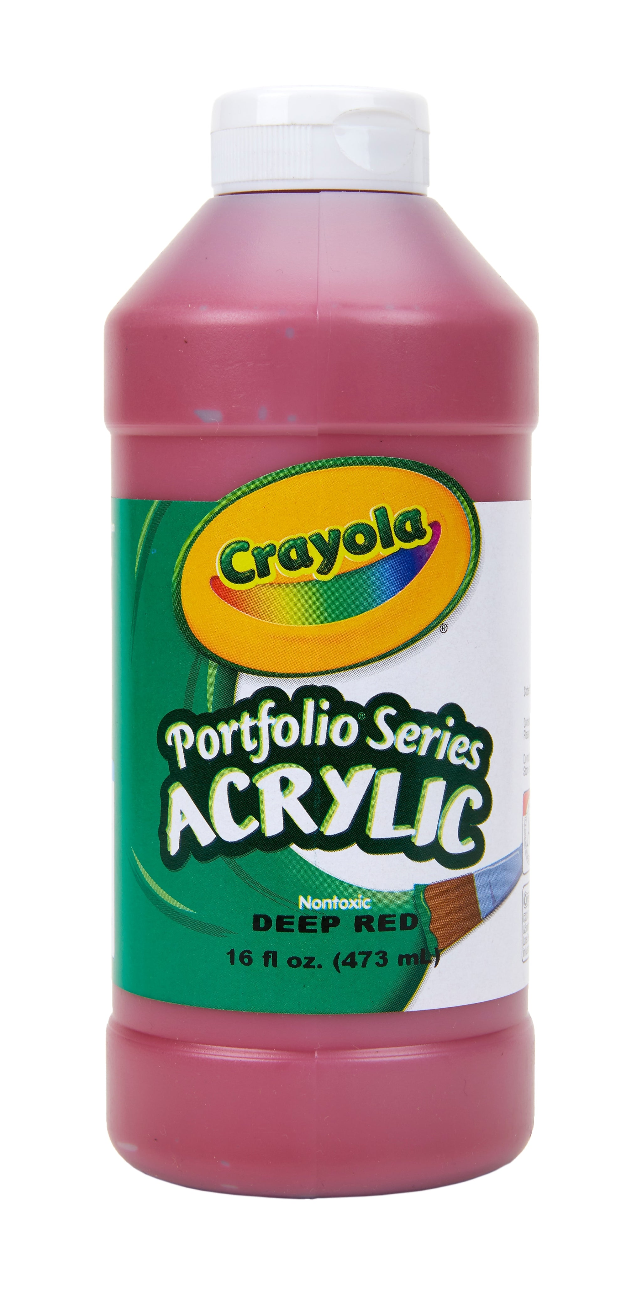 Crayola Portfolio Acrylic Paint, Deep Red, 16 oz.