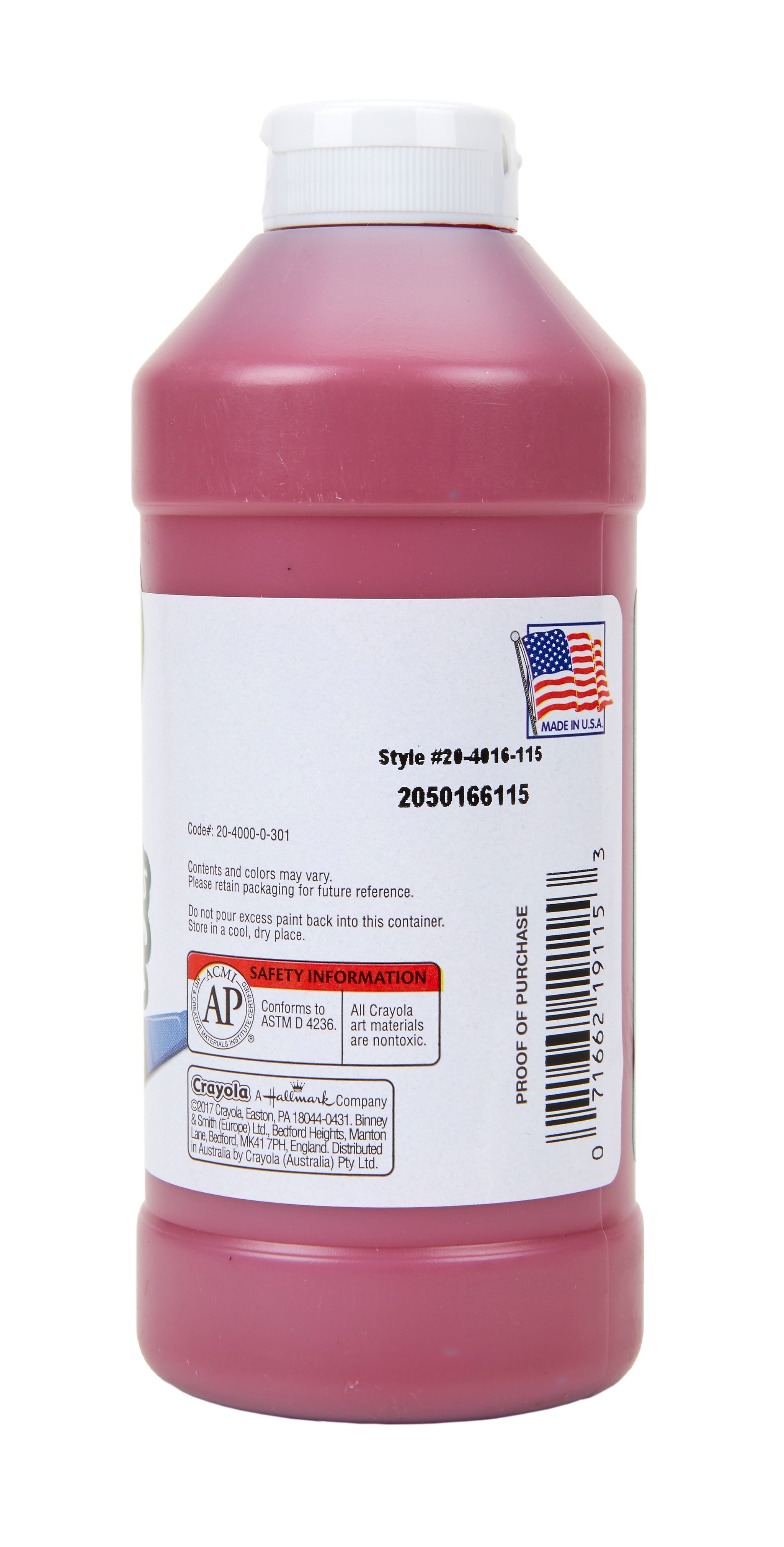 Crayola Portfolio Acrylic Paint, Deep Red, 16 oz.