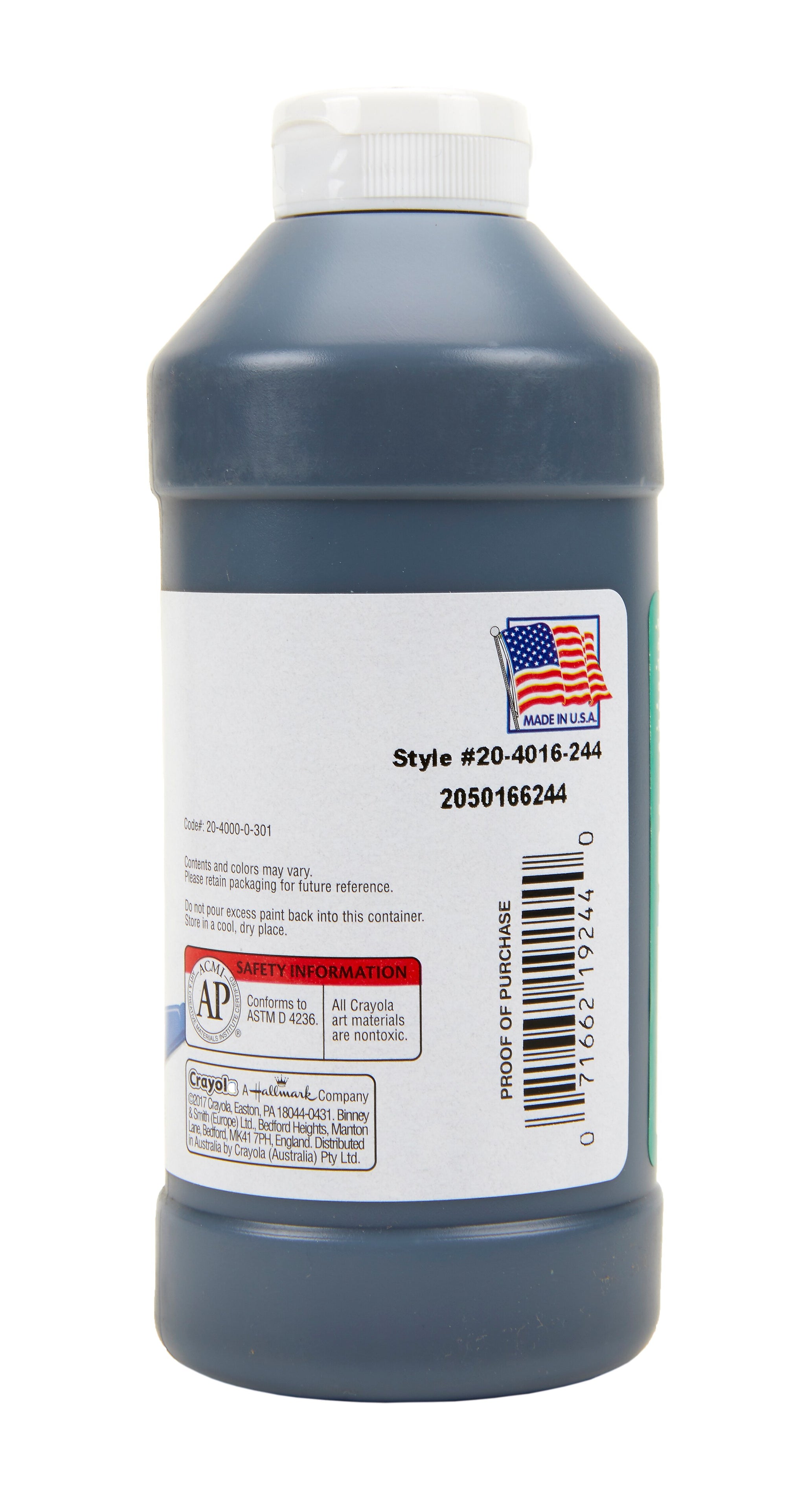 Crayola Portfolio Acrylic Paint, Ivory Black, 16 oz.