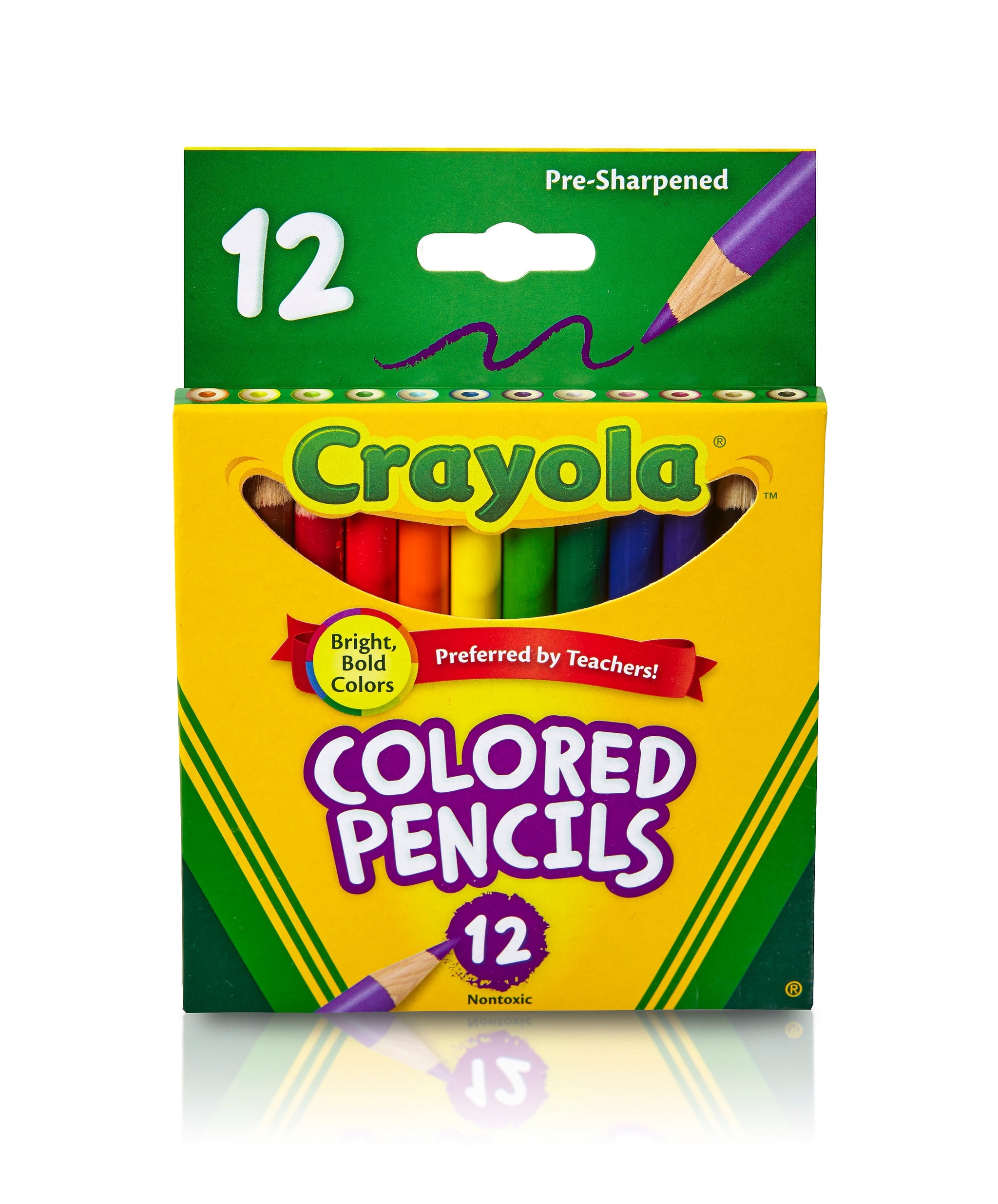 Crayola Short Barrel Colored Pencils, Assorted Colors, 12/Box