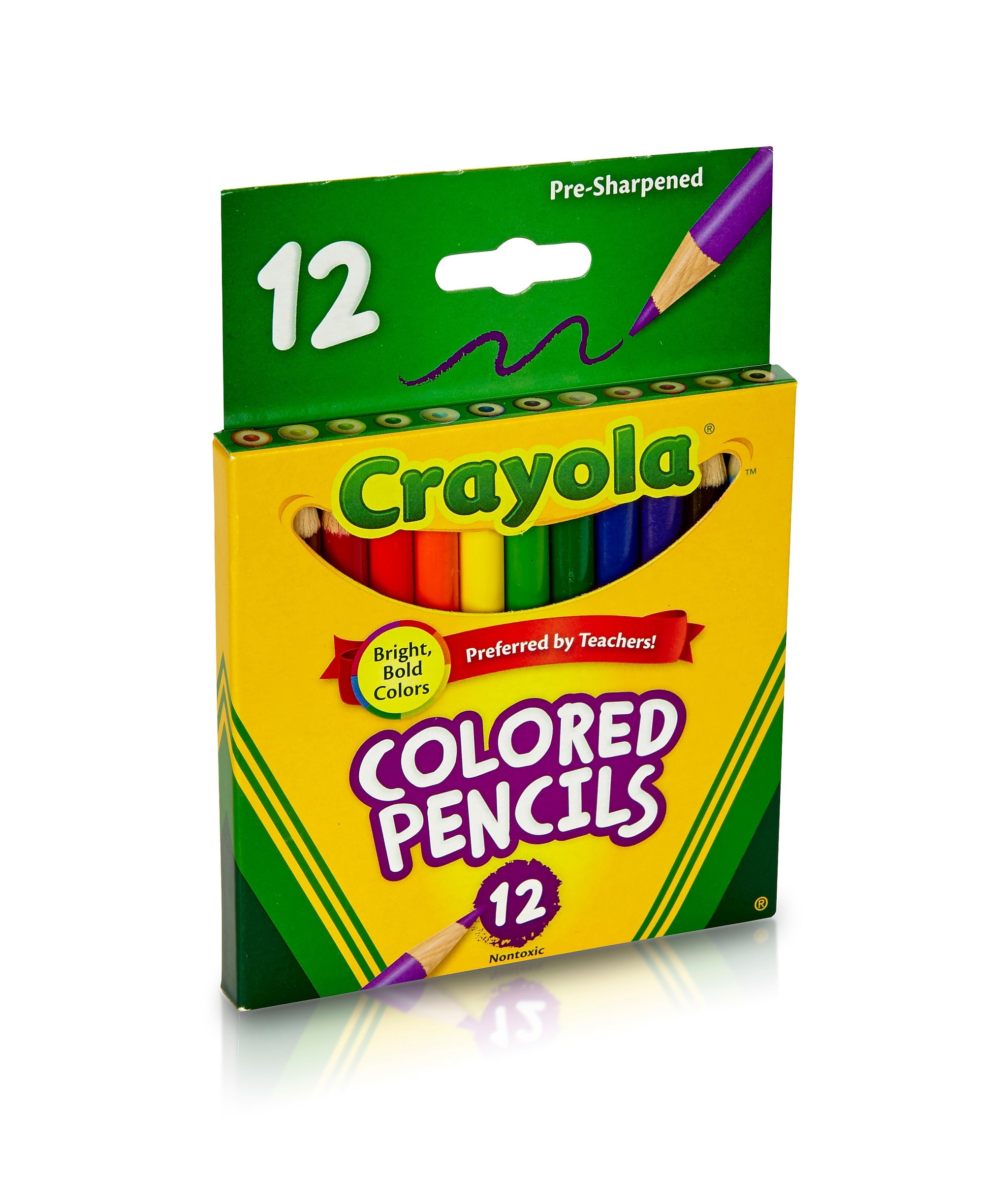 Crayola Short Barrel Colored Pencils, Assorted Colors, 12/Box
