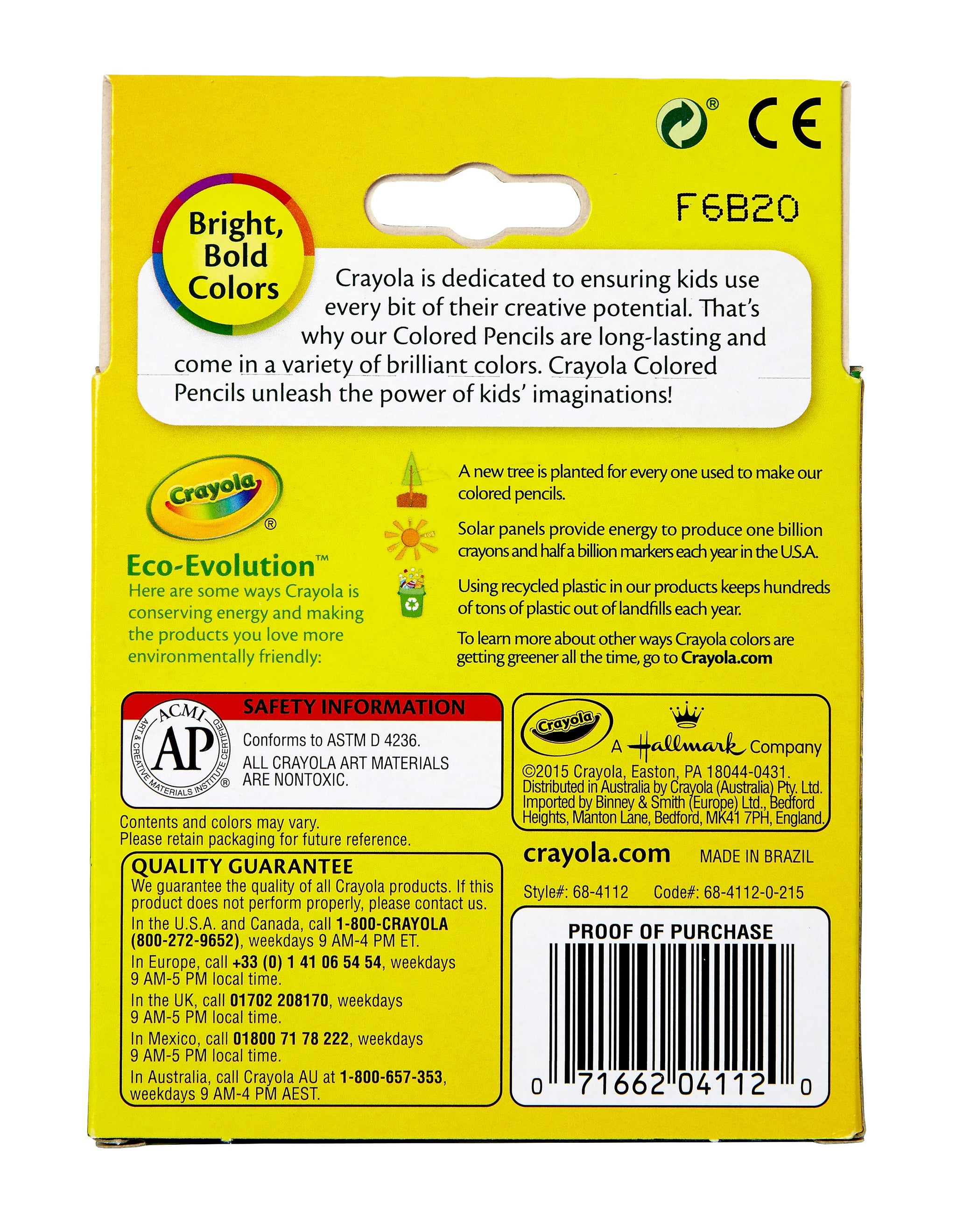 Crayola Short Barrel Colored Pencils, Assorted Colors, 12/Box