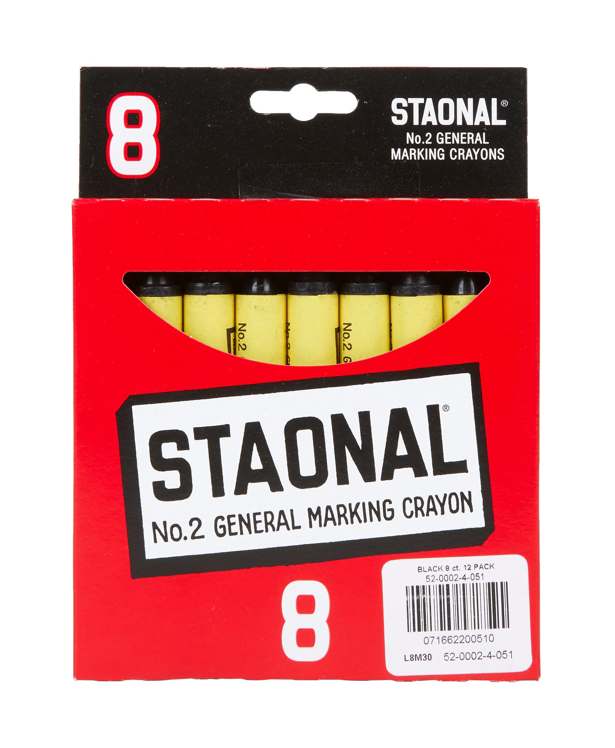 Crayola Staonal Marking Crayons, Black, 8/Box