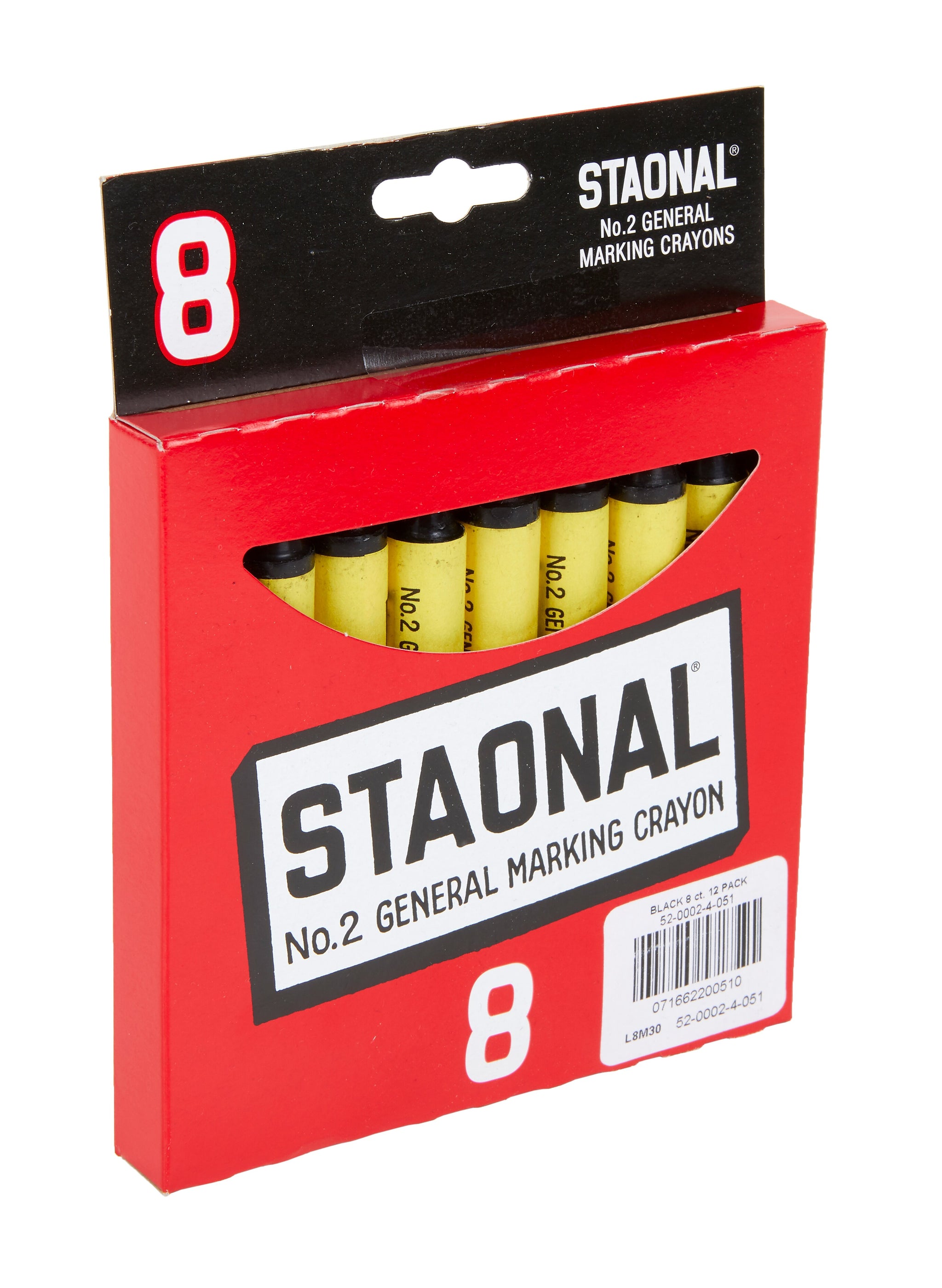 Crayola Staonal Marking Crayons, Black, 8/Box