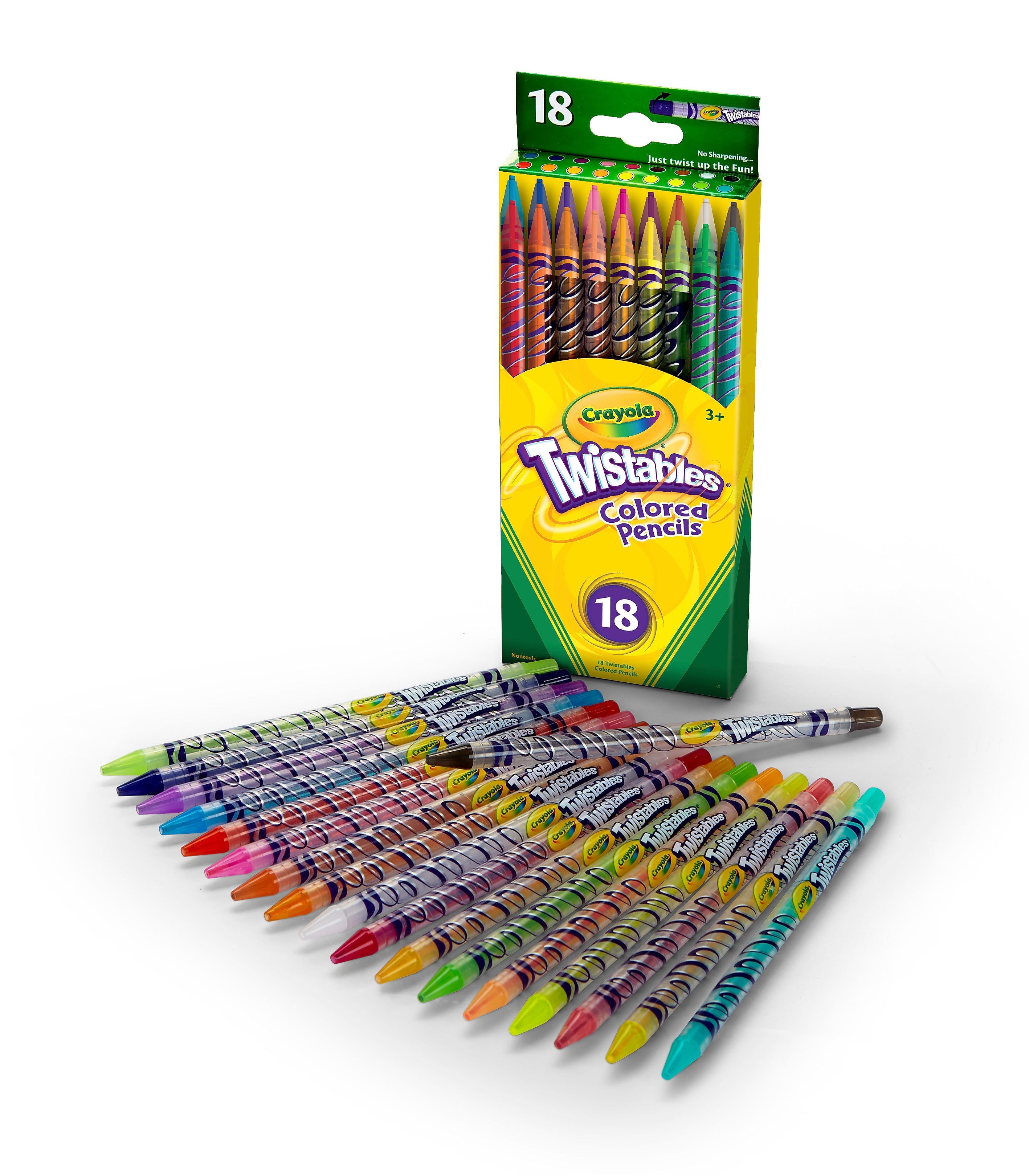 Crayola Twistable Kids' Colored Pencils, Assorted Colors, 18/Pack