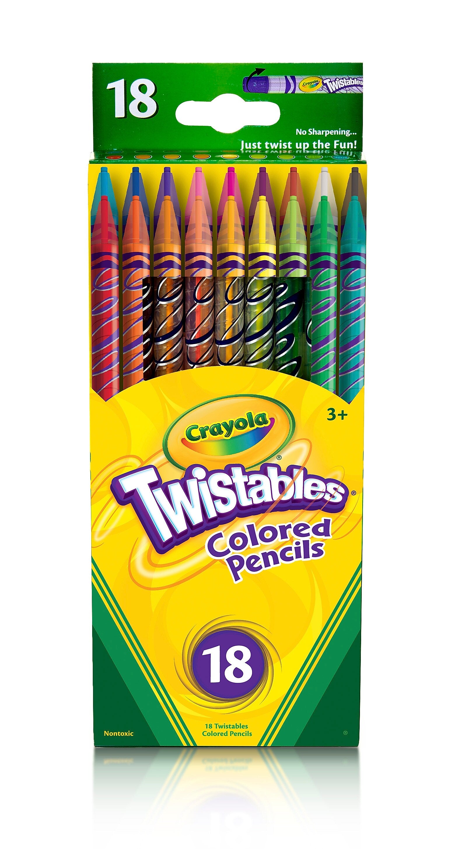 Crayola Twistable Kids' Colored Pencils, Assorted Colors, 18/Pack