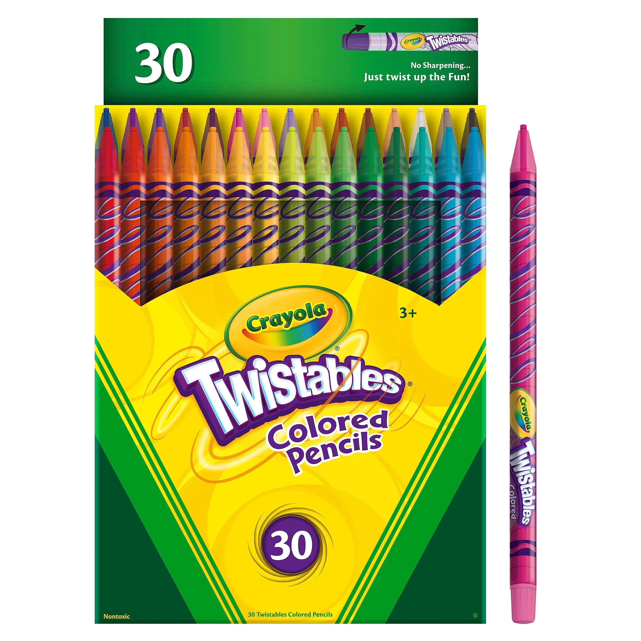 Crayola Twistables Colored Pencils, Assorted Colors, 30/Pack