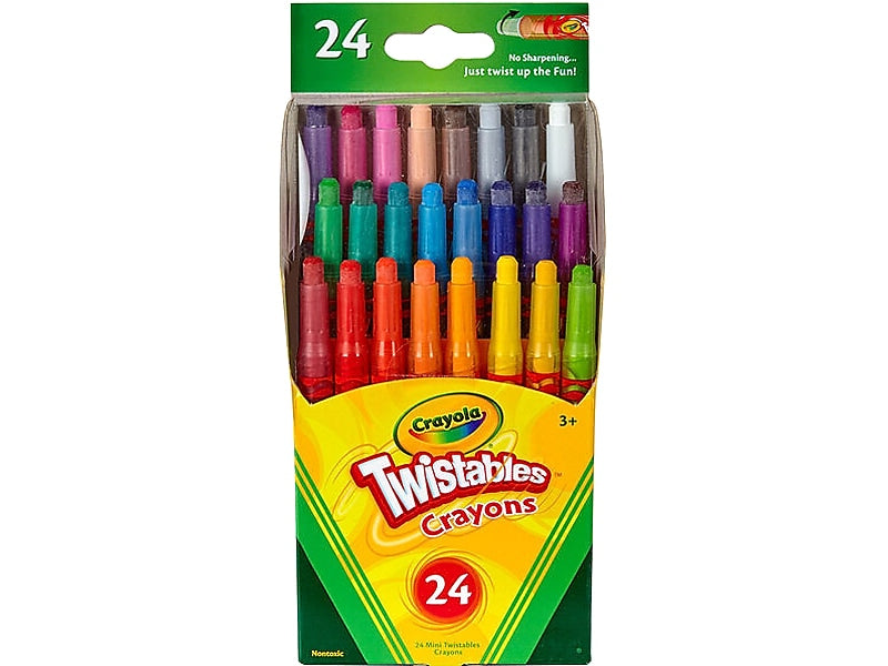 Crayola Twistables Mini Crayons, Assorted Colors, 24/Box, 12 Boxes/Carton