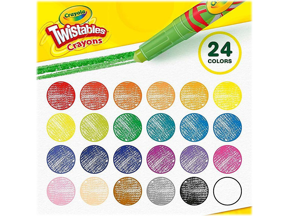 Crayola Twistables Mini Crayons, Assorted Colors, 24/Box, 12 Boxes/Carton