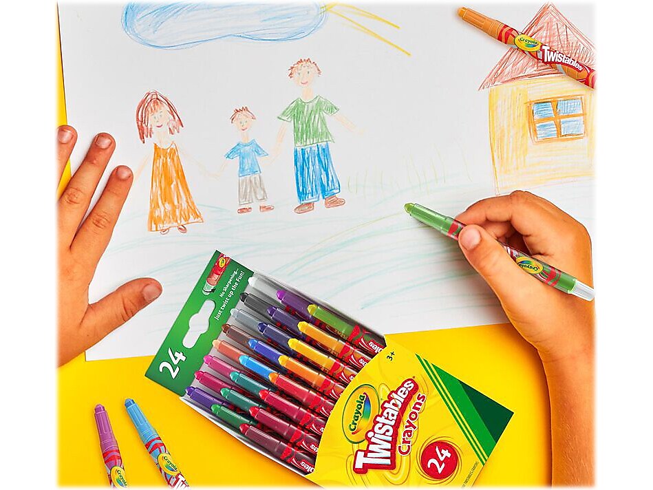Crayola Twistables Mini Crayons, Assorted Colors, 24/Box, 12 Boxes/Carton