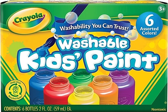 Crayola Washable Kid's Paint, Multicolor, 6/Pack