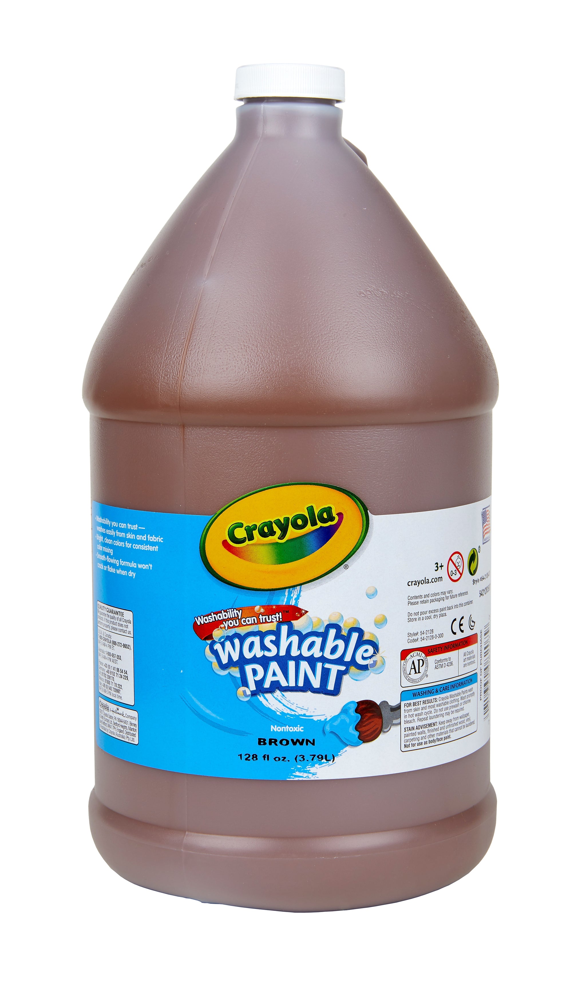 Crayola Washable Paints, 1 Gallon Jug, Brown