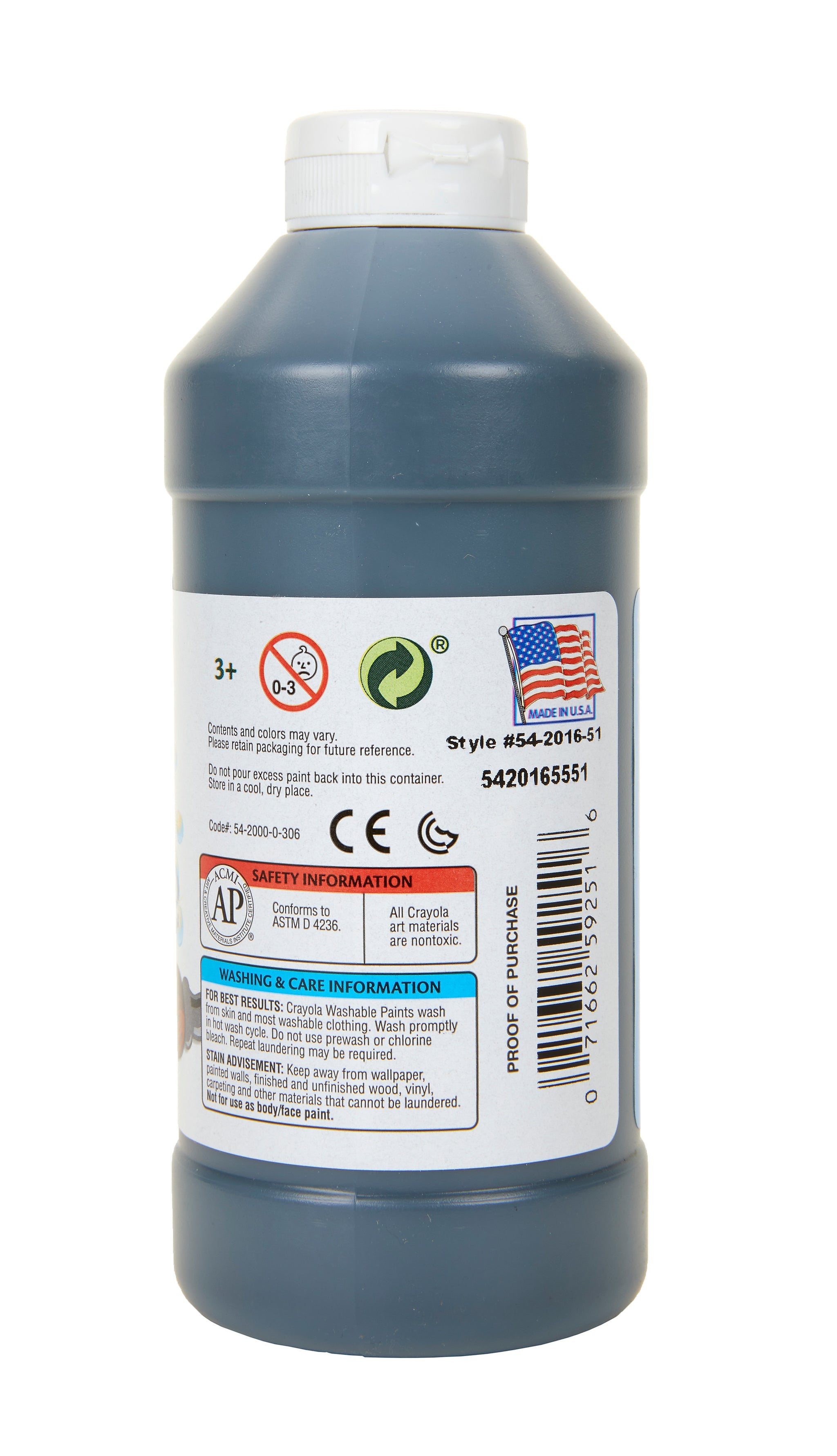 Crayola Washable Paints, Black, 16 oz.