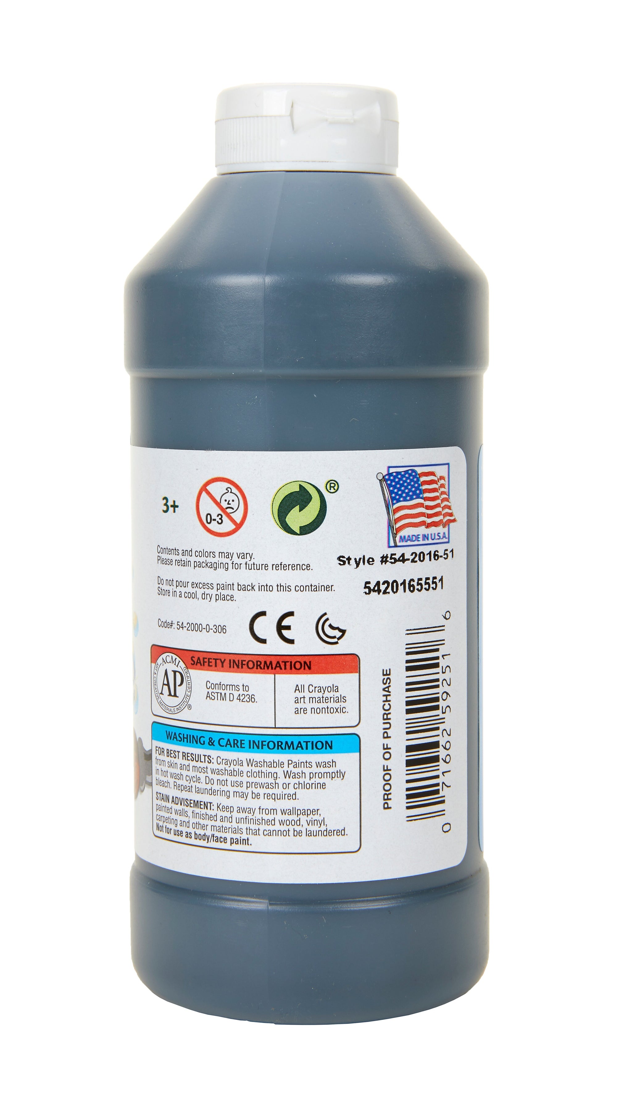 Crayola Washable Paints, Black, 16 oz.