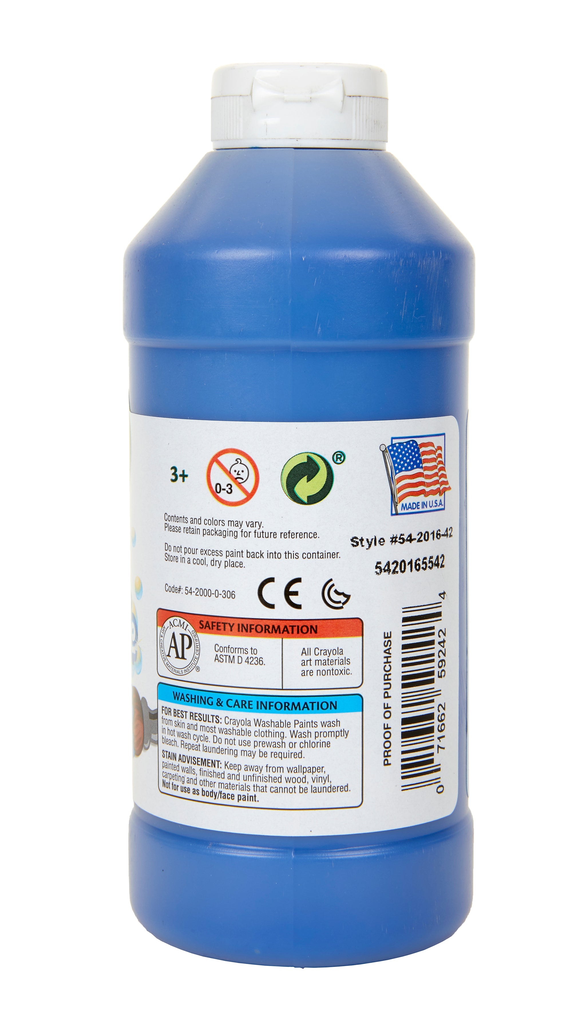 Crayola Washable Paints, Blue, 16 oz.
