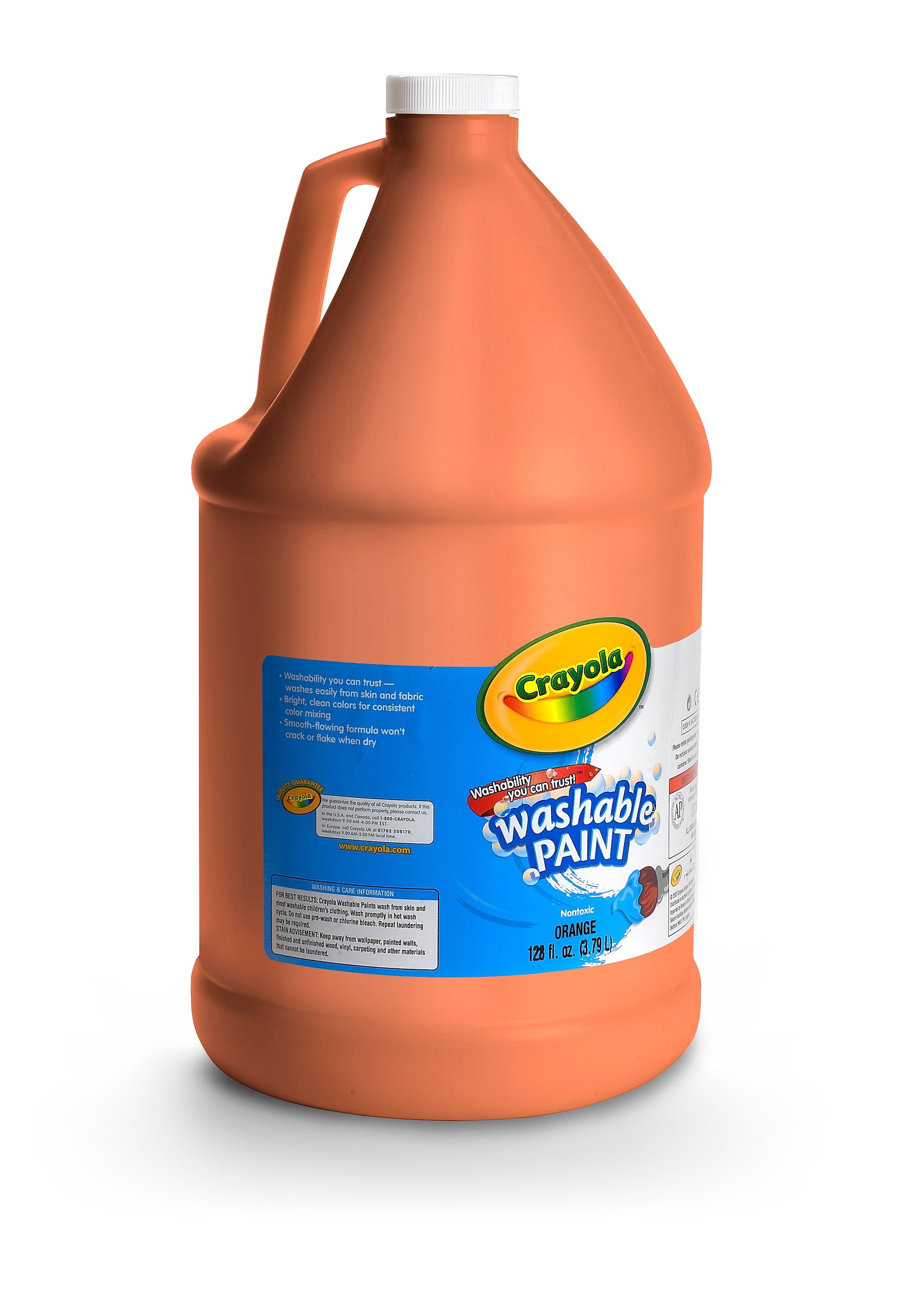 Crayola Washable Paints, Orange, 1 Gallon