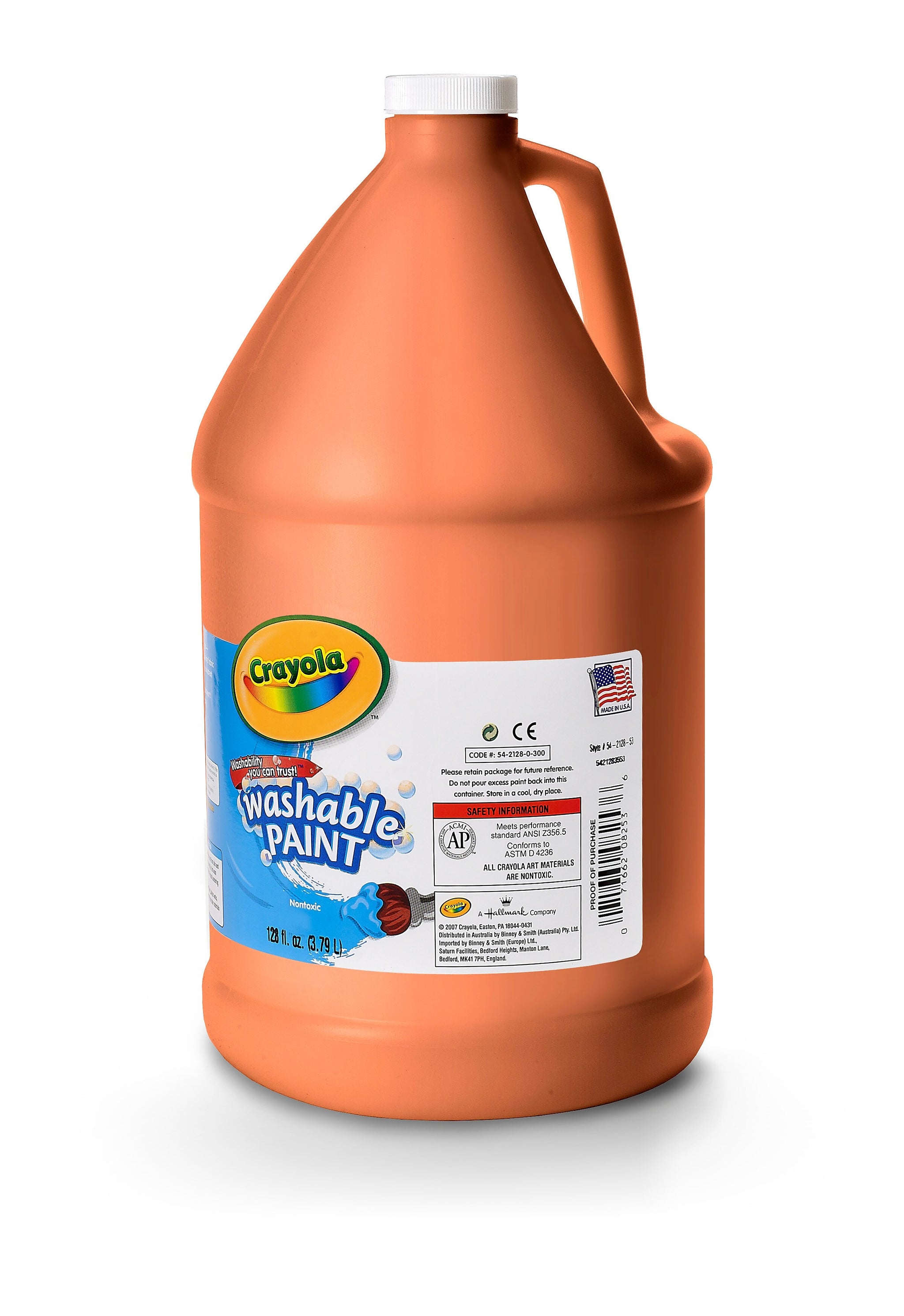 Crayola Washable Paints, Orange, 1 Gallon