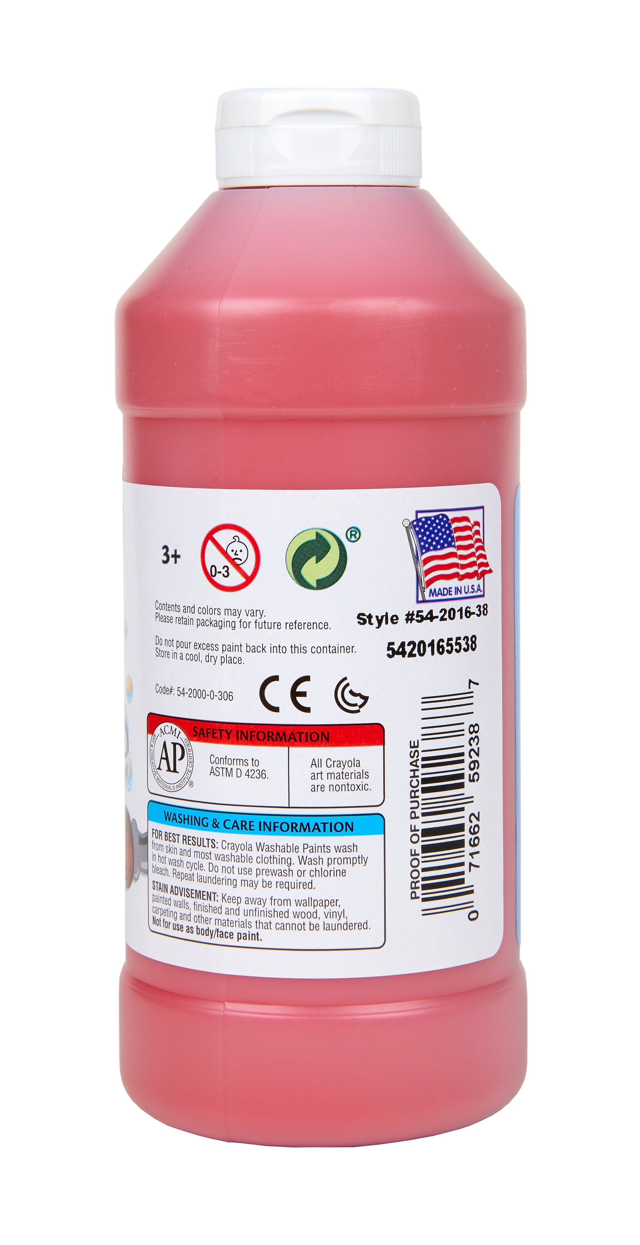 Crayola Washable Paints, Red, 16 oz.