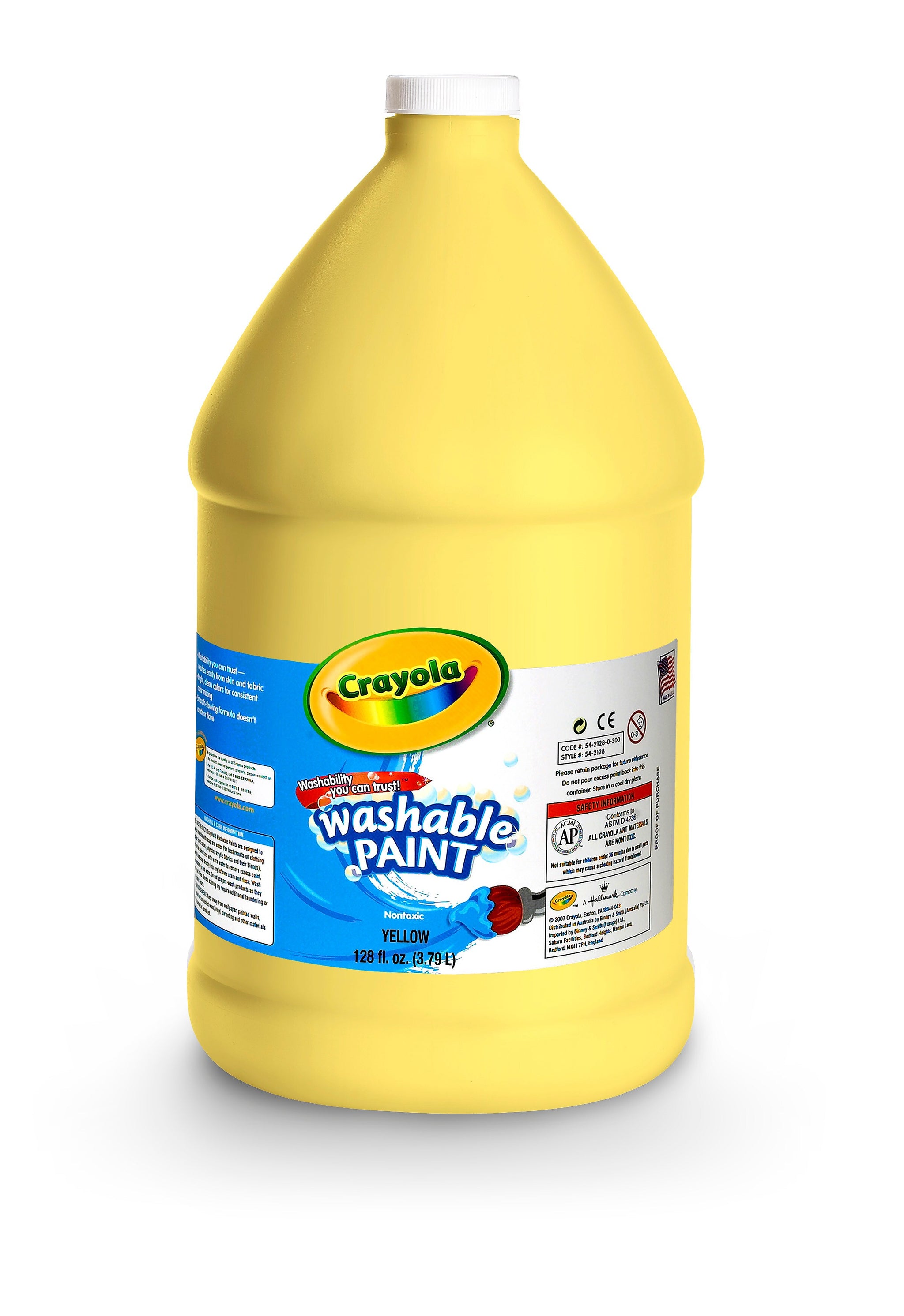 Crayola Washable Paints, Yellow, 1 Gallon