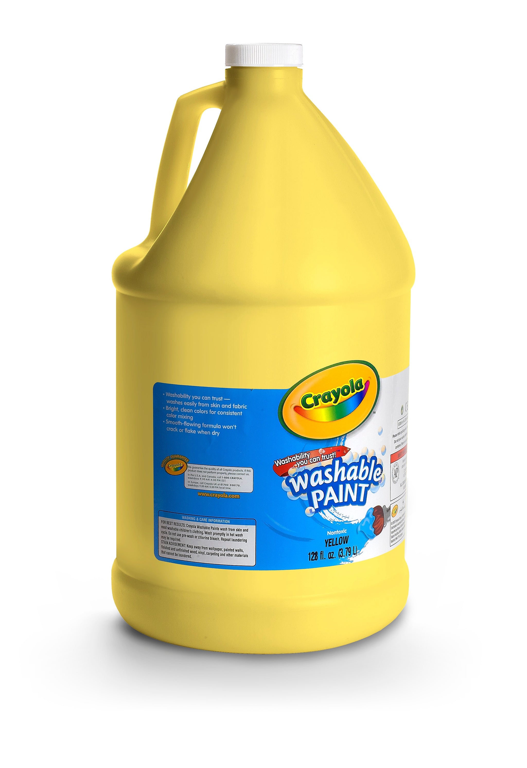 Crayola Washable Paints, Yellow, 1 Gallon