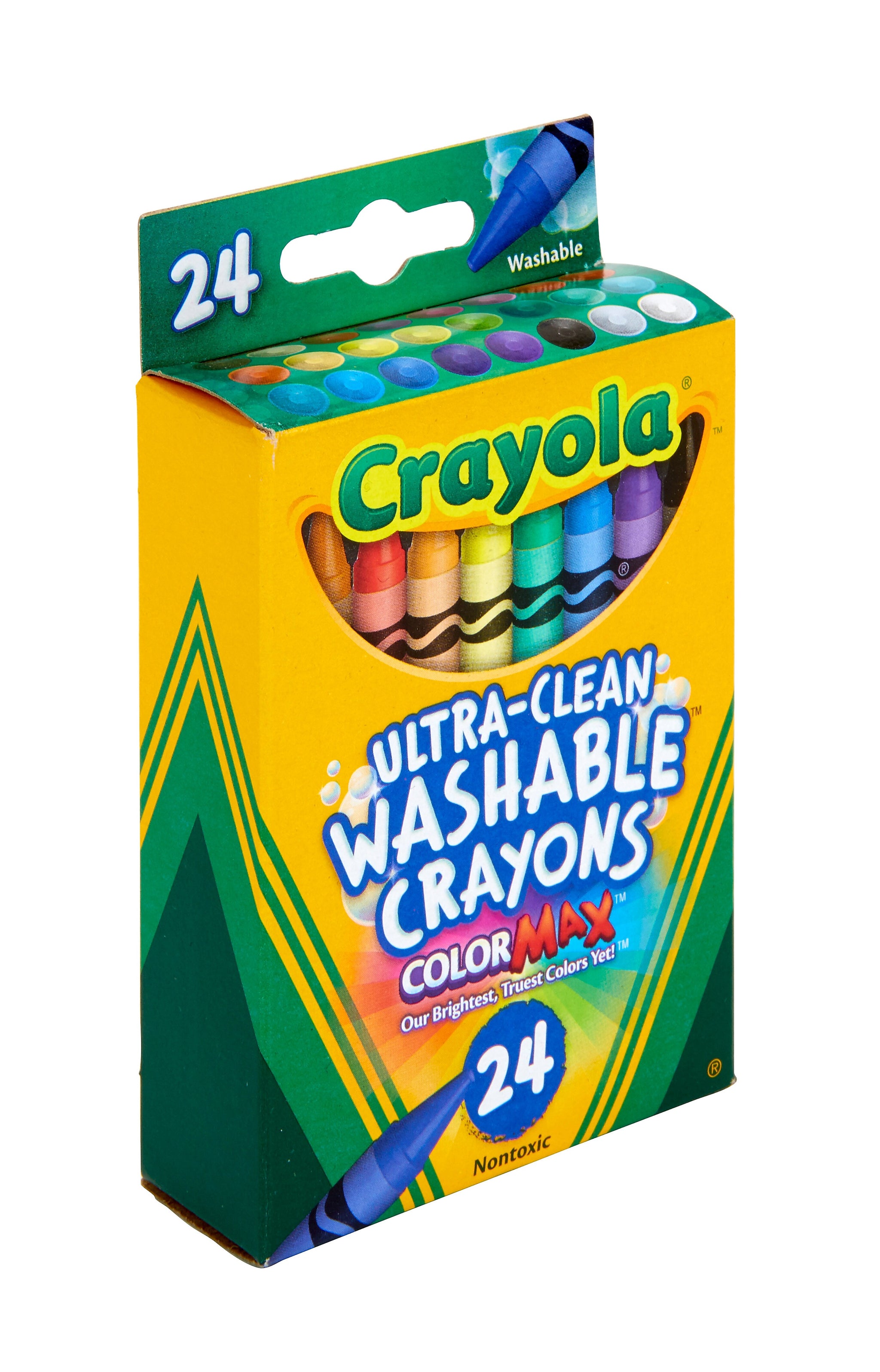 Crayola Washable Ultra Clean Crayons, Assorted Colors, 24/Box