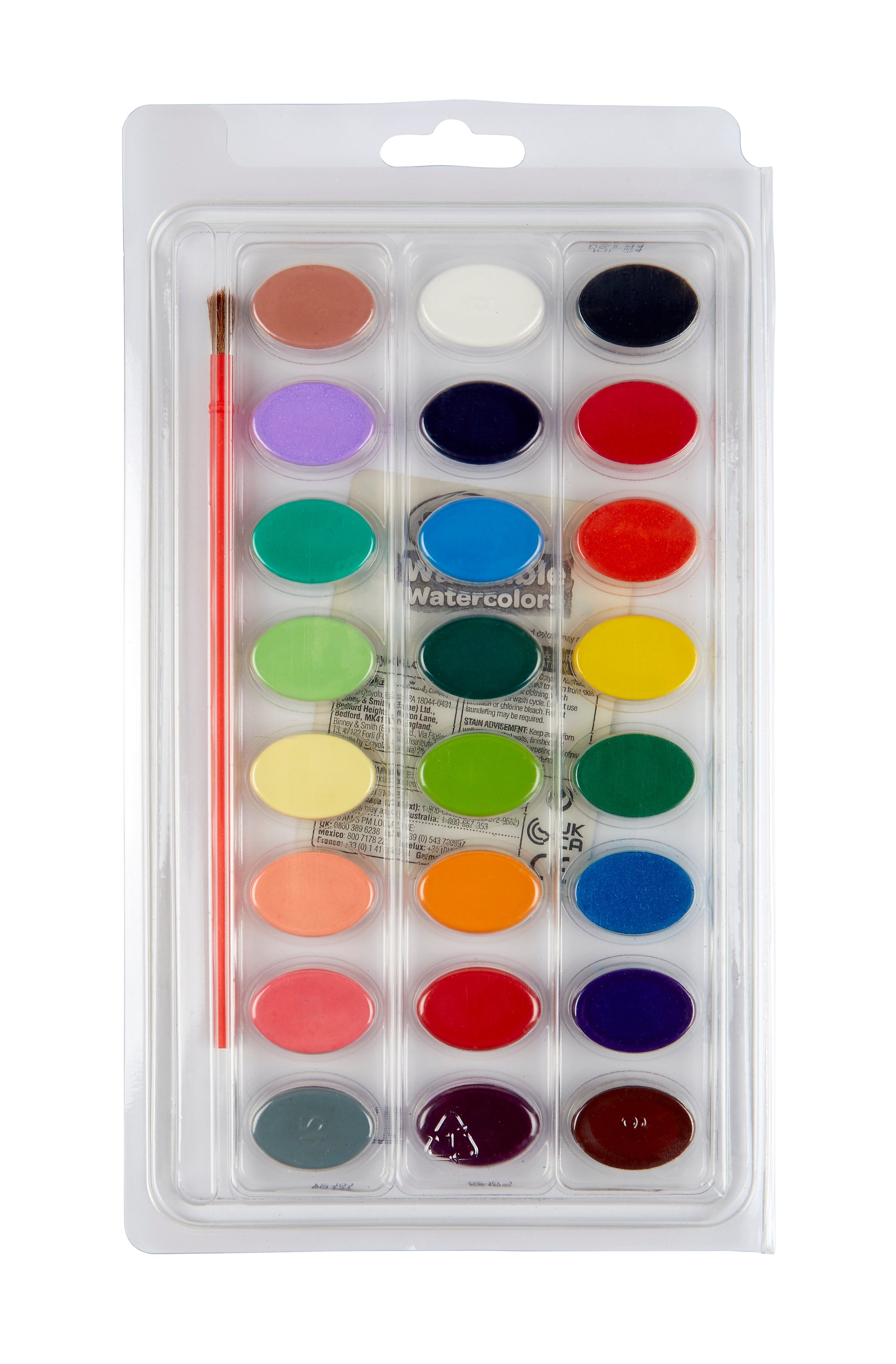 Crayola Washable Watercolor Paint, Assorted Colors, 24 Colors/Pack