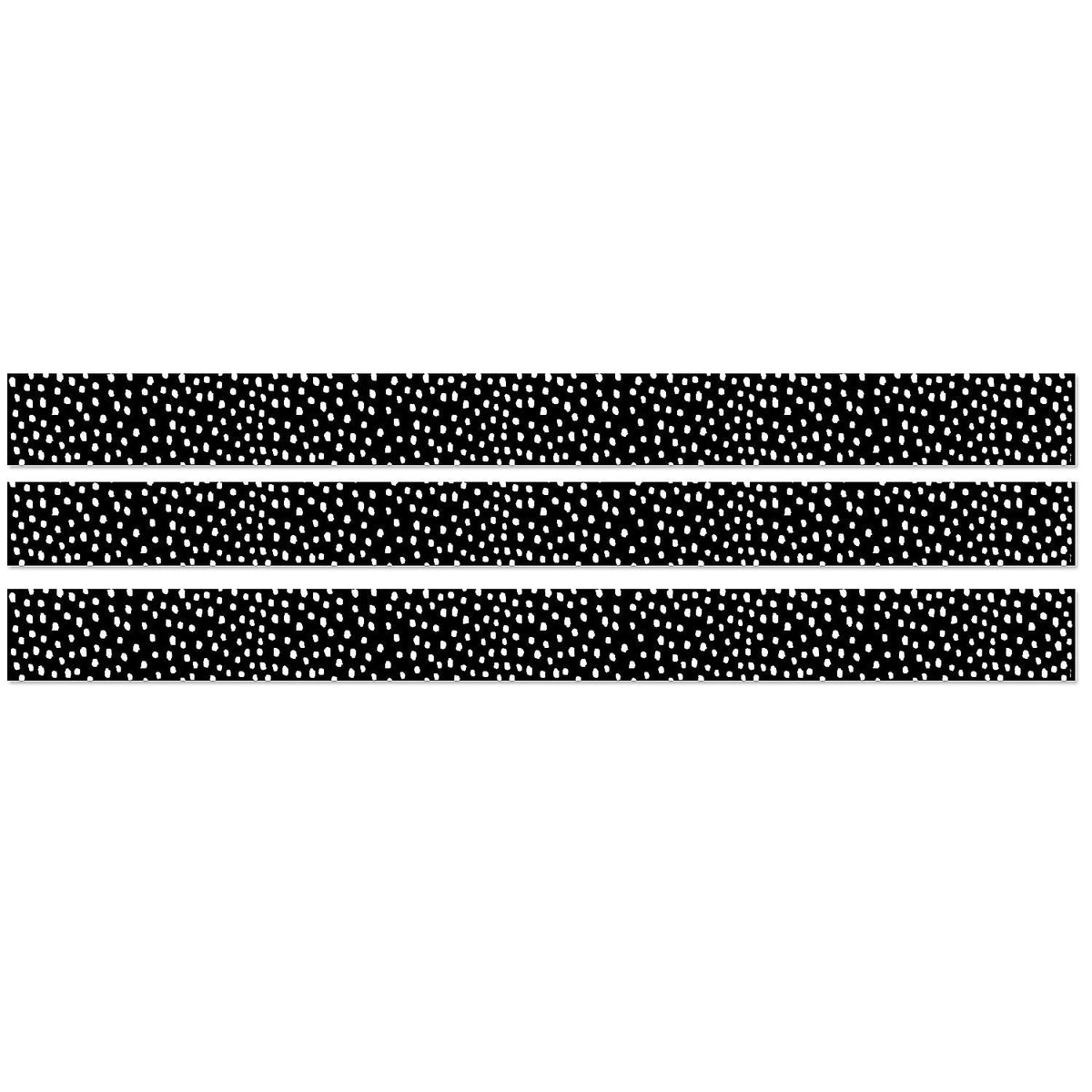 Creative Teaching Press® Straight Border, 3" x 144', Messy Dots on Black