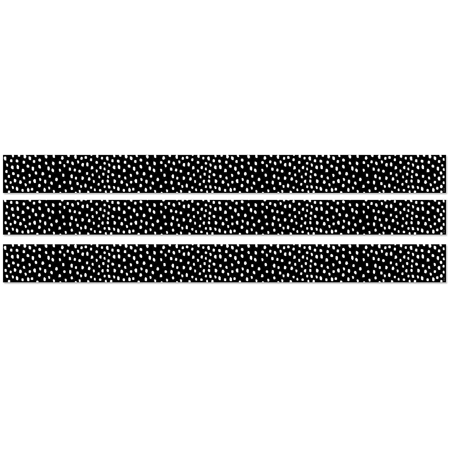 Creative Teaching Press® Straight Border, 3" x 144', Messy Dots on Black