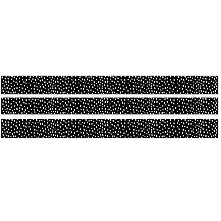 Creative Teaching Press® Straight Border, 3" x 144', Messy Dots on Black