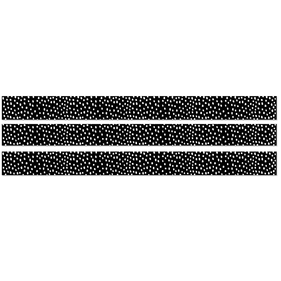 Creative Teaching Press® Straight Border, 3" x 144', Messy Dots on Black