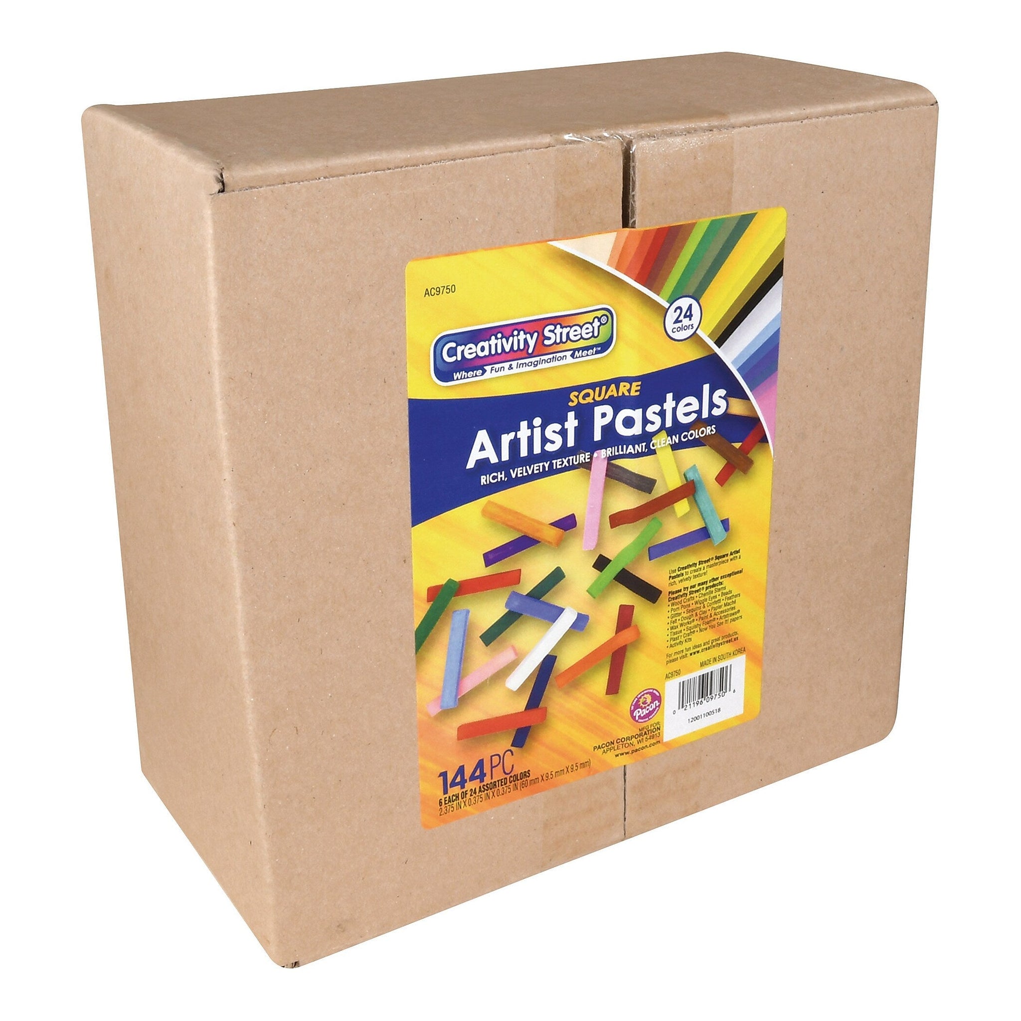Creativity Street Square Artist Pastels, Assorted Colors, 144 Pieces
