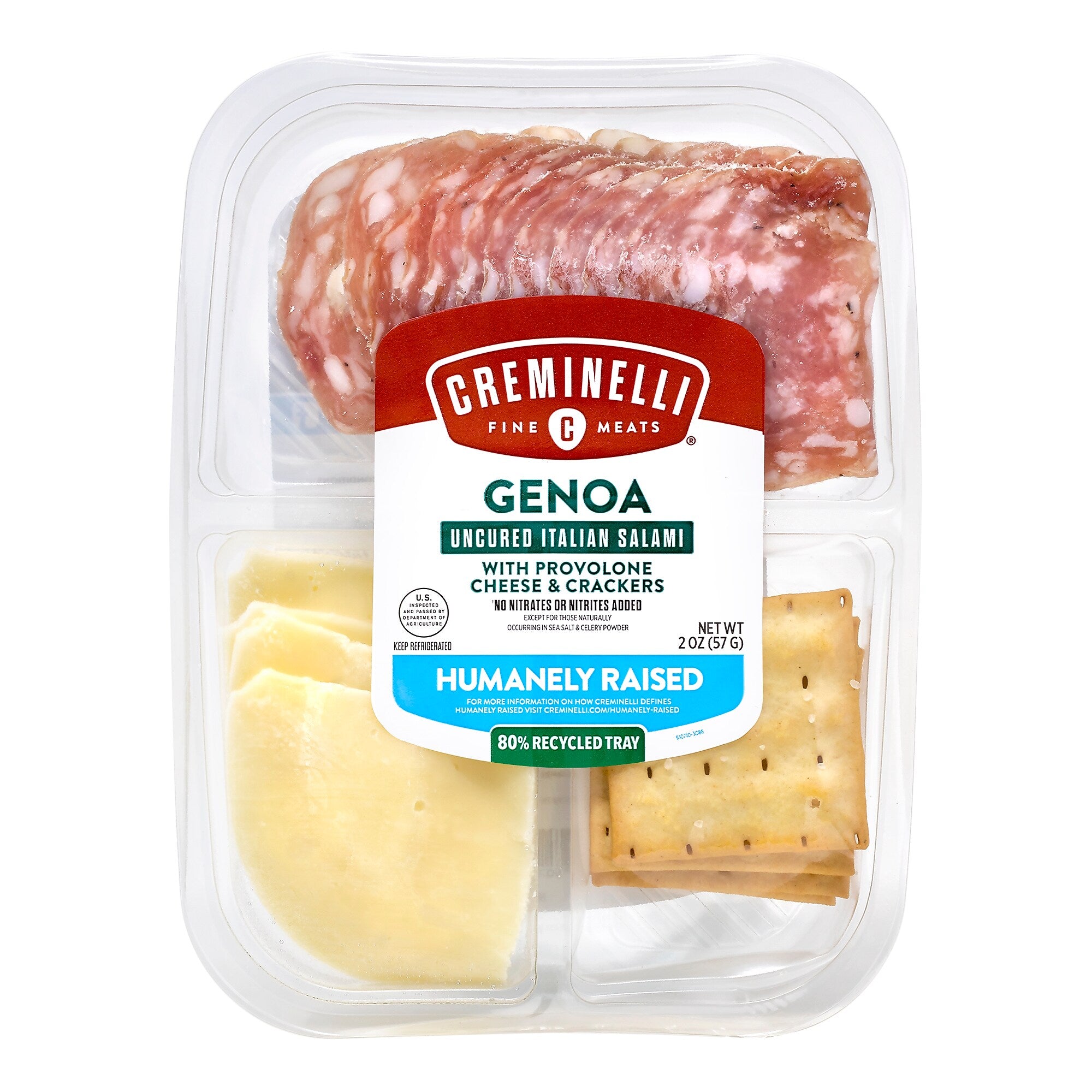 Creminelli Genoa, Provolone Cheese, Crackers, 0.5, 4/Pack