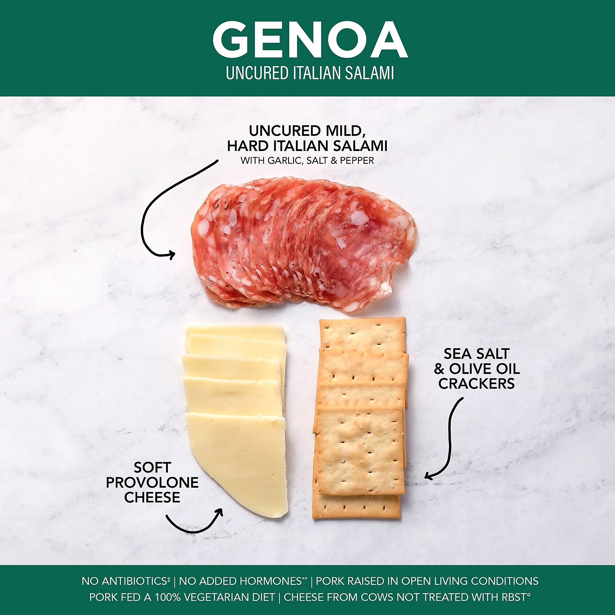 Creminelli Genoa, Provolone Cheese, Crackers, 0.5, 4/Pack