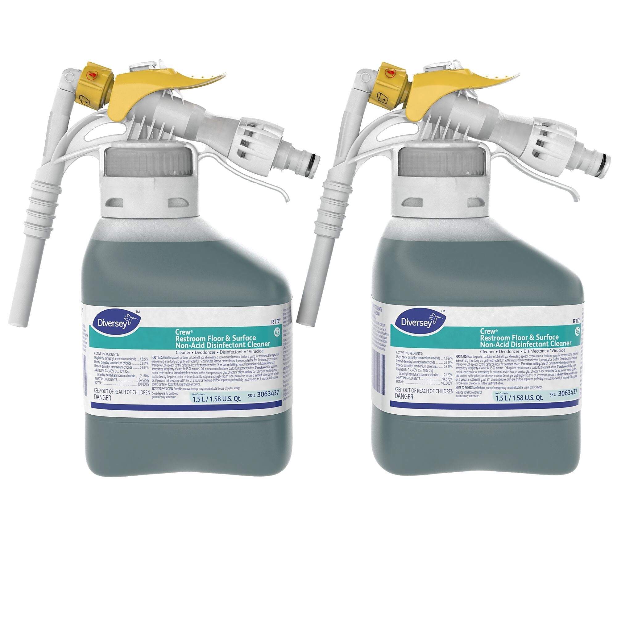 Crew Disinfectant for Diversey RTD, Fresh, 1.5 L / 1.59 U.S. Qt., 2/Carton