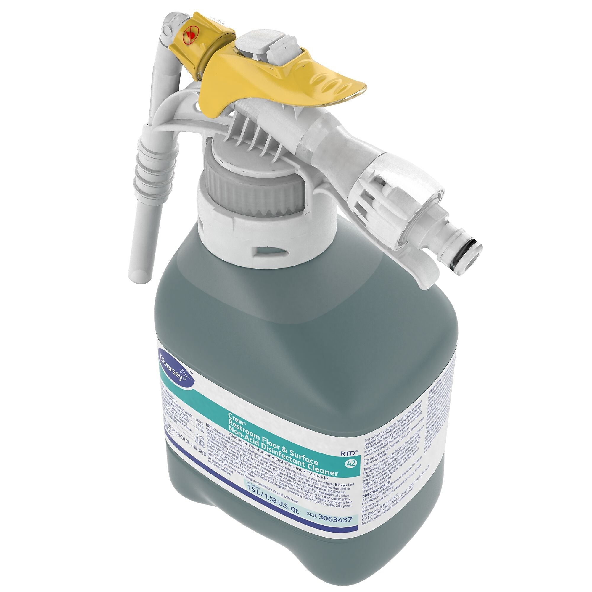 Crew Disinfectant for Diversey RTD, Fresh, 1.5 L / 1.59 U.S. Qt., 2/Carton