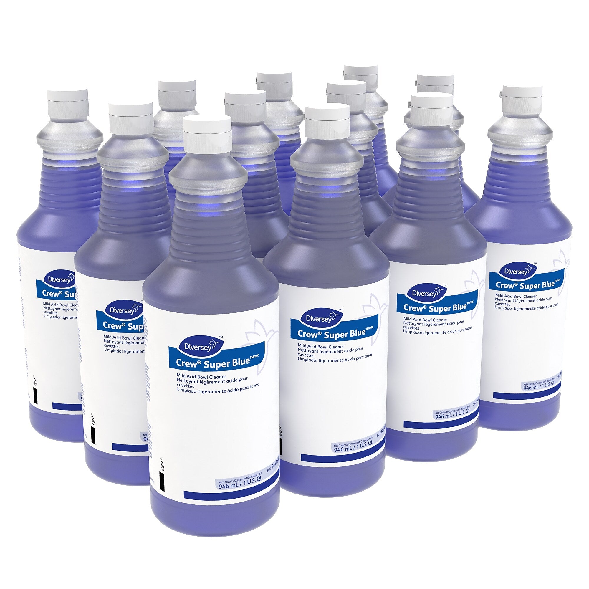 Crew Super Blue Spray Mild Acid Bowl Cleaner, Citrus Scent, 32 oz., 12/Carton