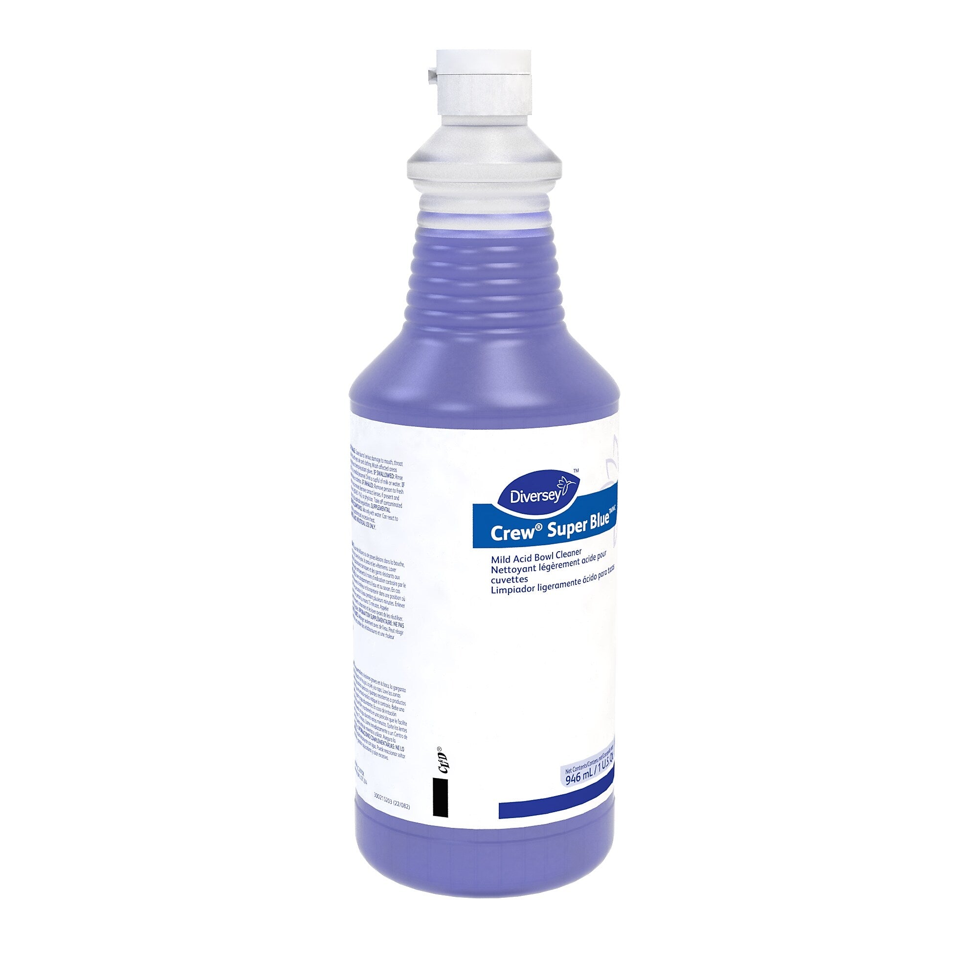 Crew Super Blue Spray Mild Acid Bowl Cleaner, Citrus Scent, 32 oz., 12/Carton