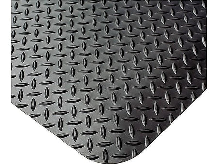 Crown Industrial Deck Plate Anti-Fatigue Floor Mat, 24" x 36", Black