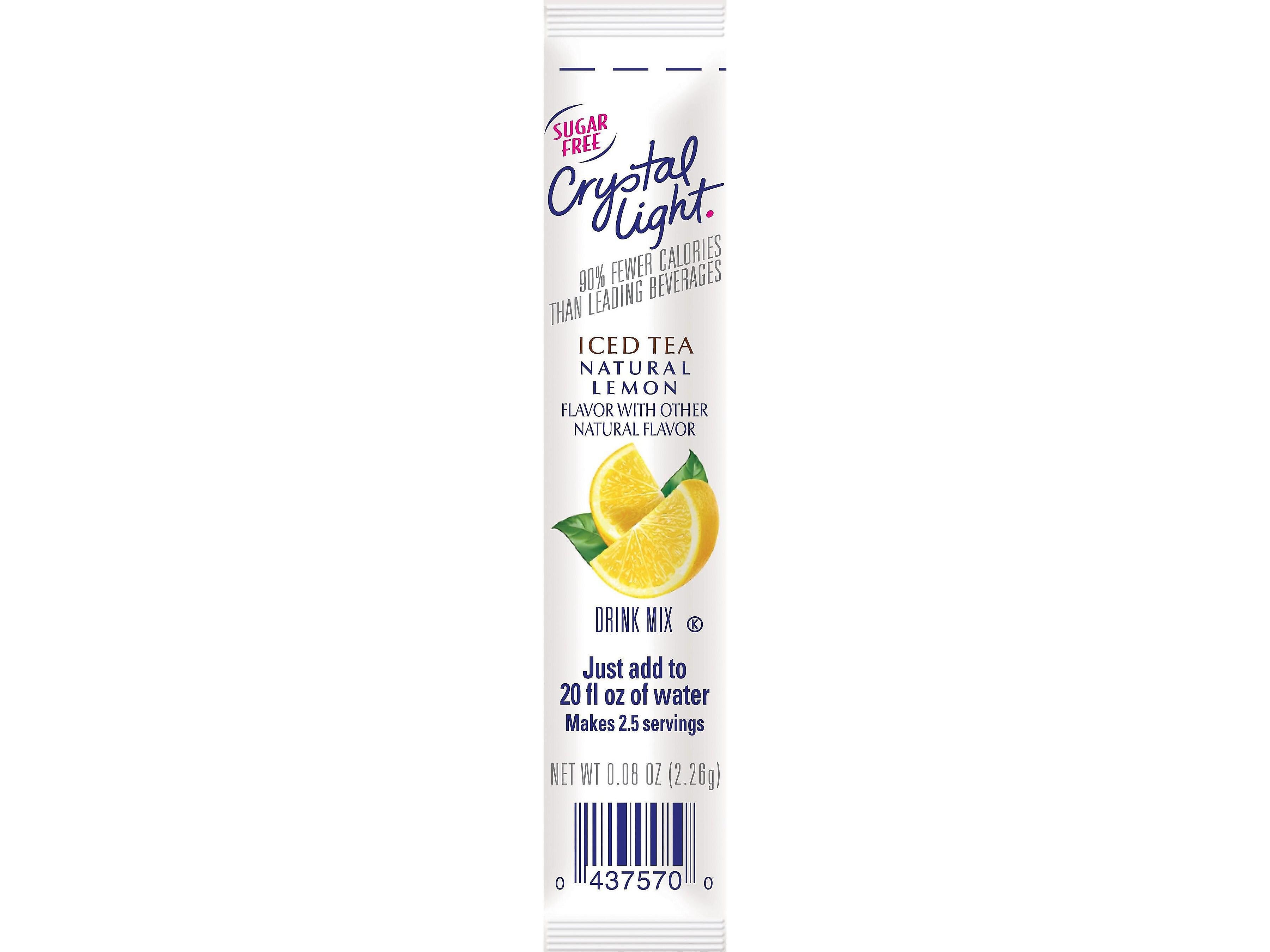 Crystal Light On The Go Lemon Powder Tea, 0.08 oz., 30/Box