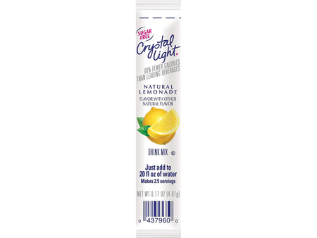 Crystal Light On The Go Natural Lemonade Drink Mix, 0.17 oz., 30/Box