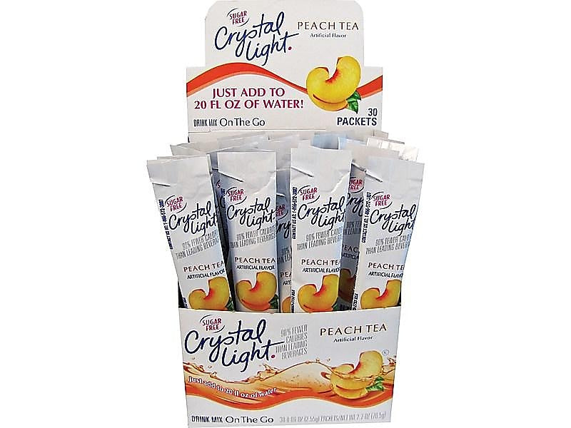 Crystal Light On The Go Peach Tea Powder, 0.09 Oz., 30/Box