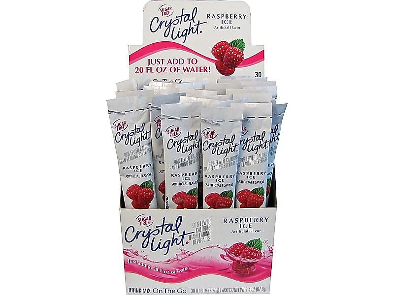 Crystal Light On-The-Go Raspberry Ice Drink Mix, 08 oz., 30/Box