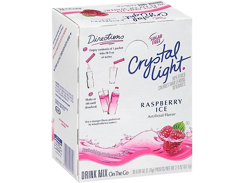 Crystal Light On-The-Go Raspberry Ice Drink Mix, 08 oz., 30/Box