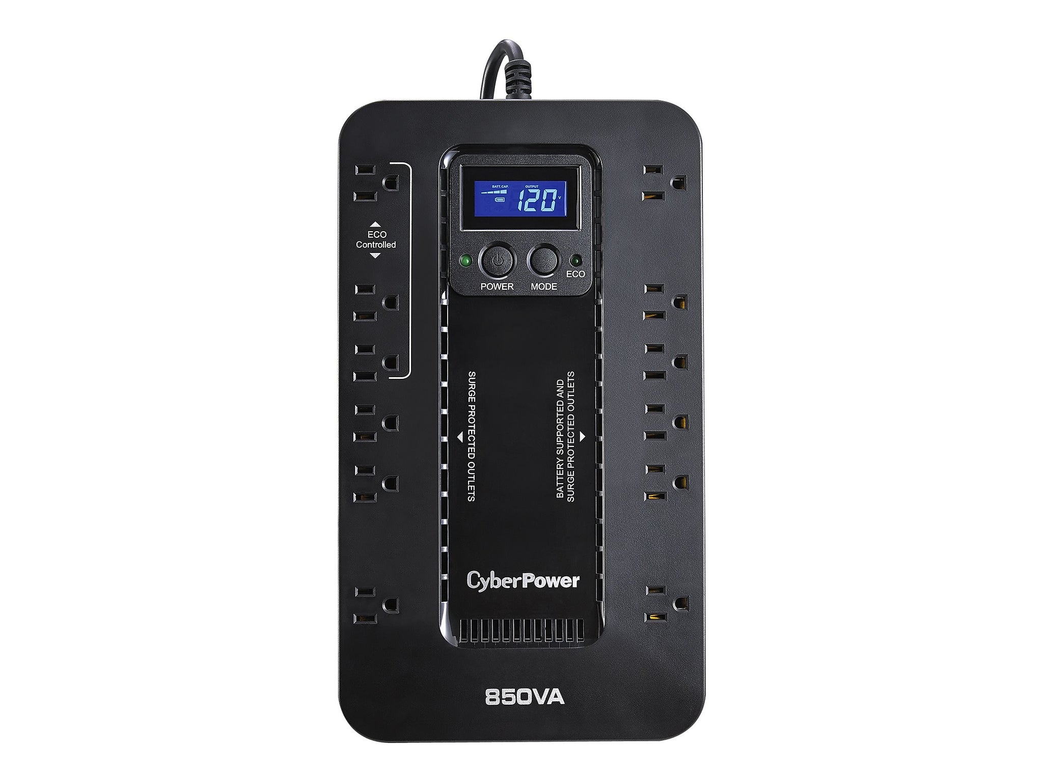 CyberPower Ecologic Series 850VA 12-Outlet UPS, Black